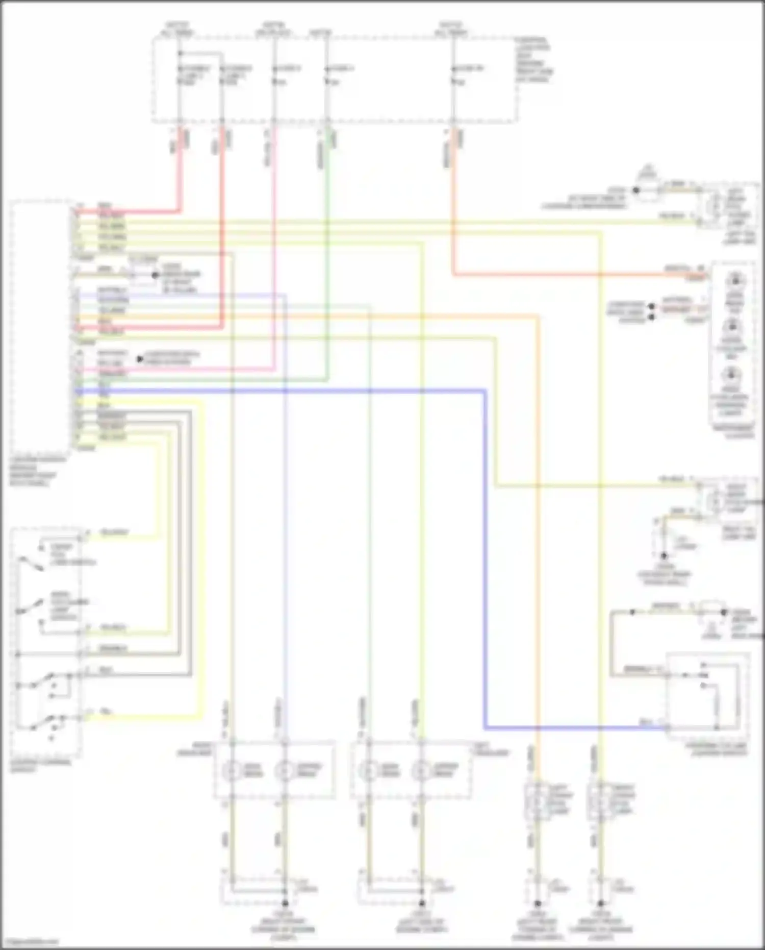Range Rover Land Rover L322 (2005-2009): Headlamps circuit, w/o adaptive lamp monitor