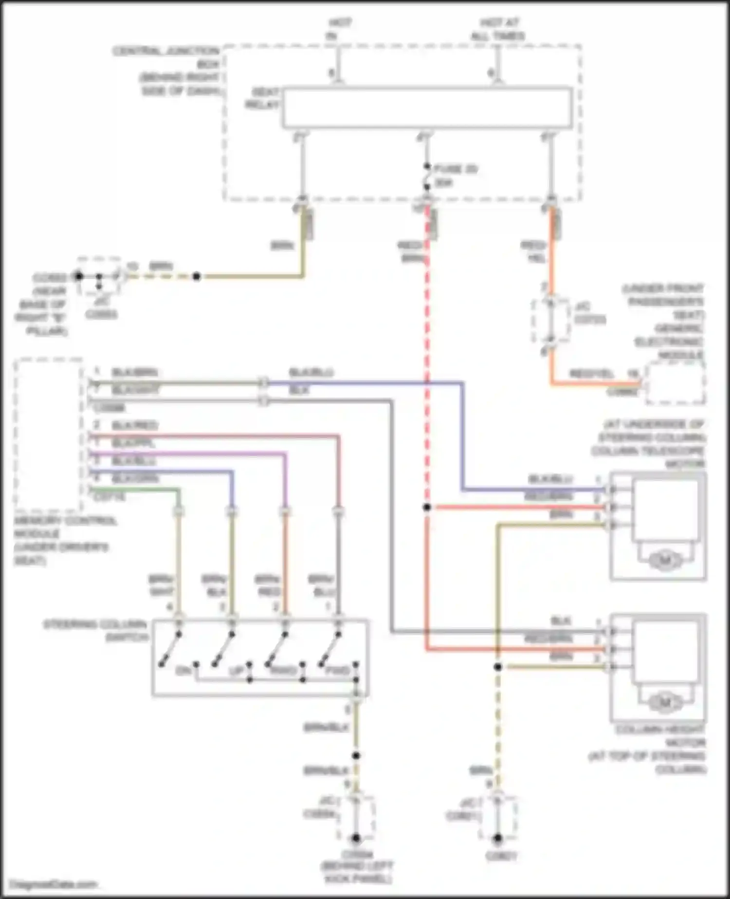 Range Rover Land Rover L322 (2005-2009): Steering column memory circuit