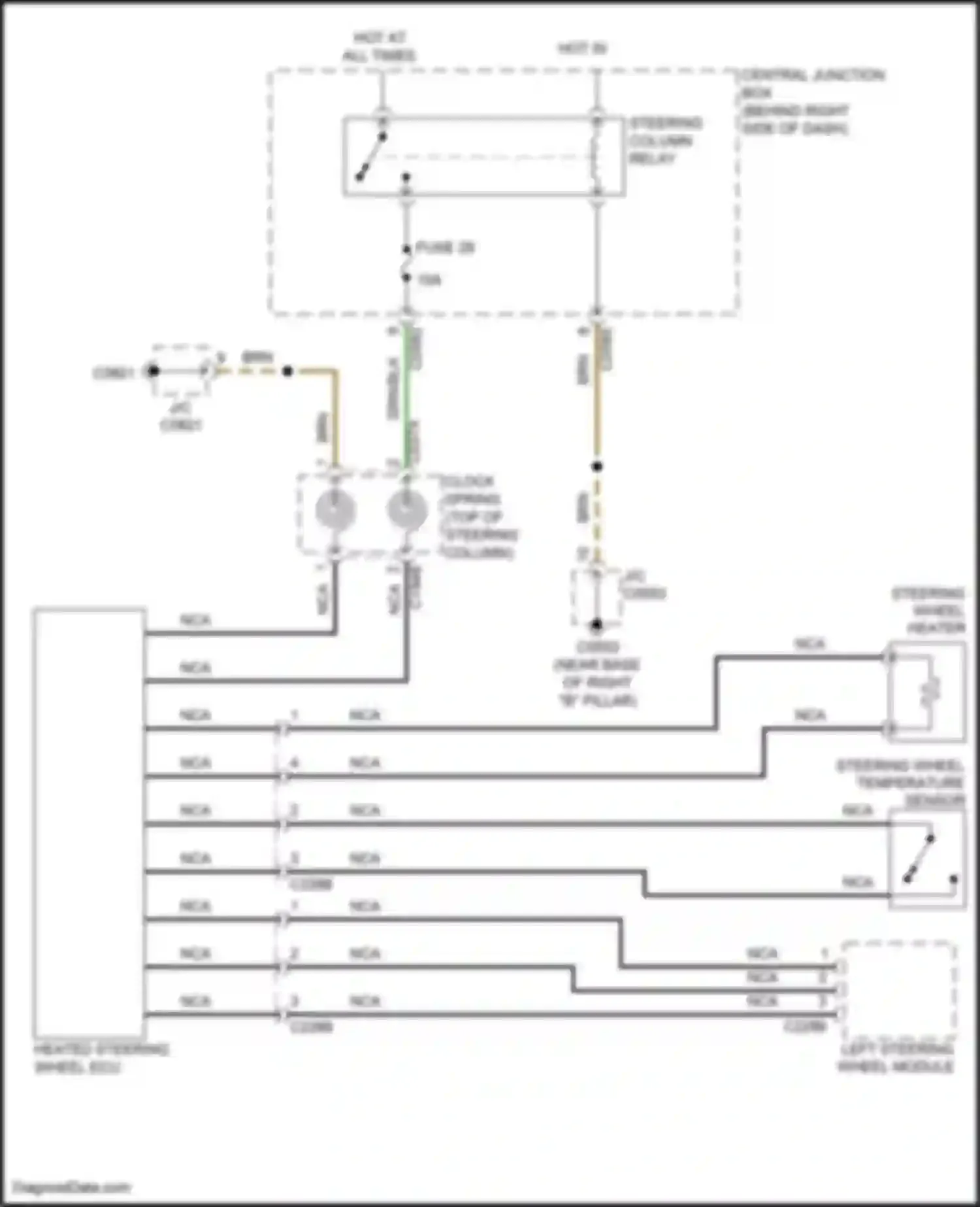 Range Rover Land Rover L322 (2005-2009): Heated steering wheel circuit