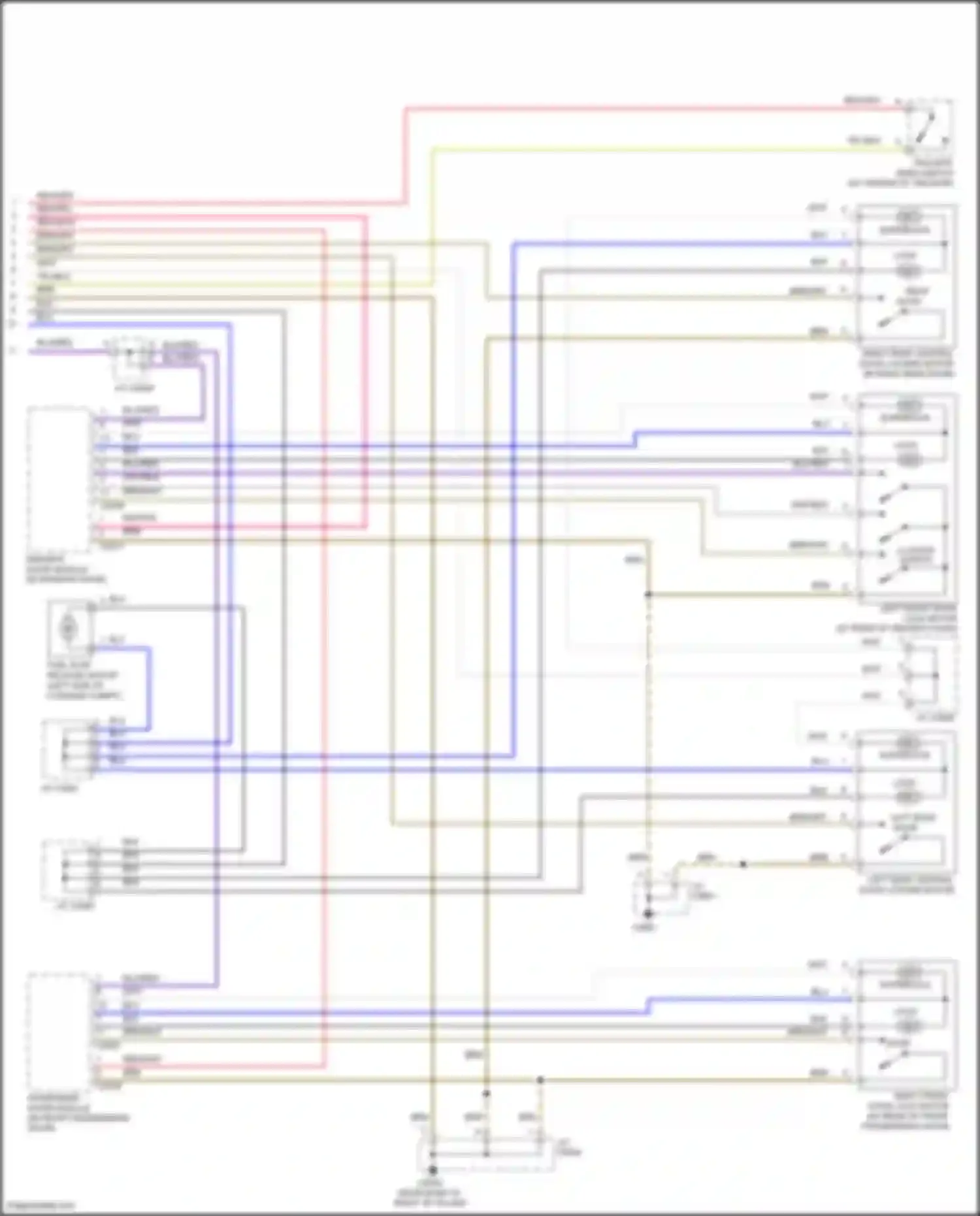 Wiring diagram left rear door sw for Land Rover Range Rover L322 (2005-2009) (1 of 2)