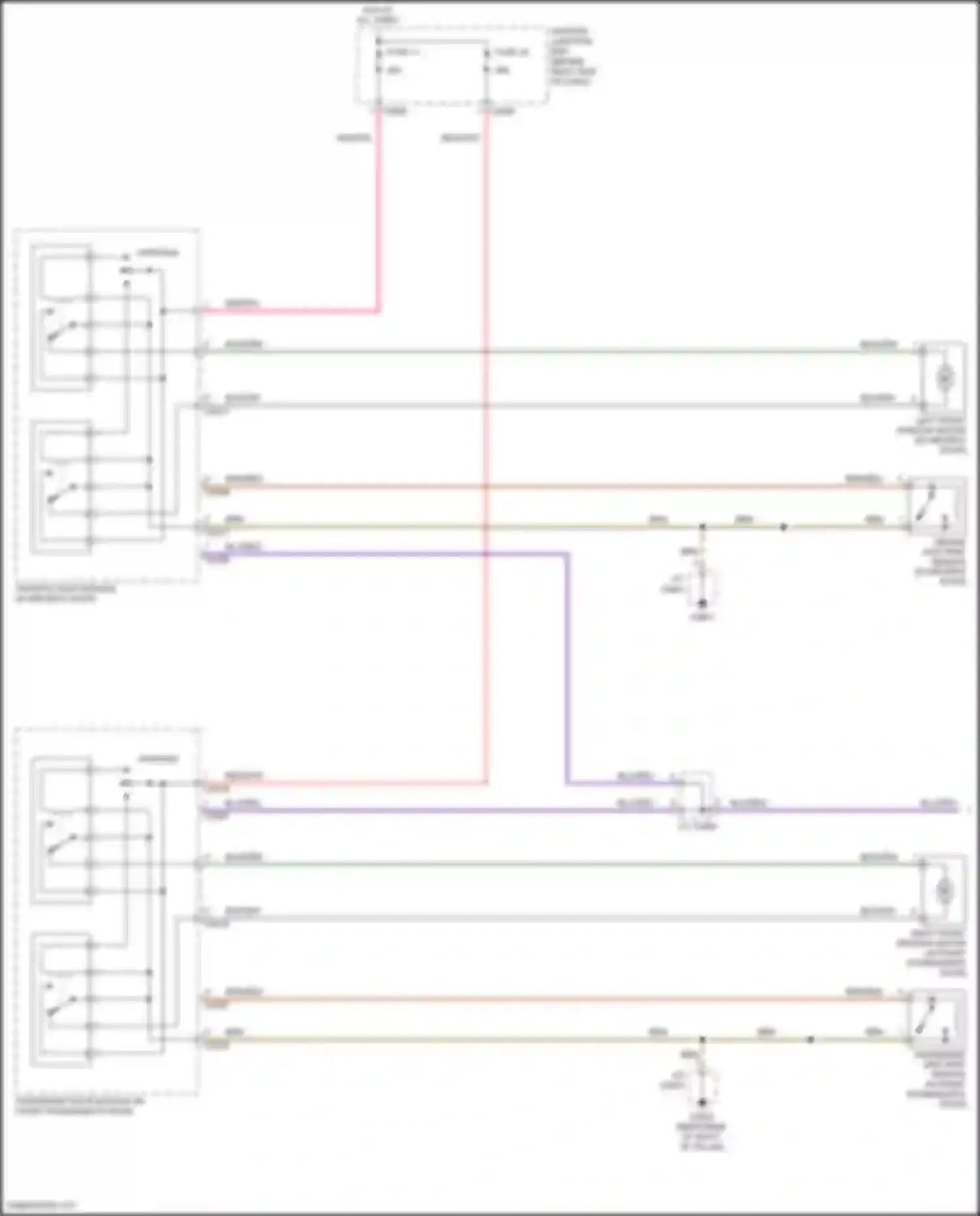 Wiring diagram passenger anti-trap sensor for Land Rover Range Rover L322 (2005-2009) (2 of 2)