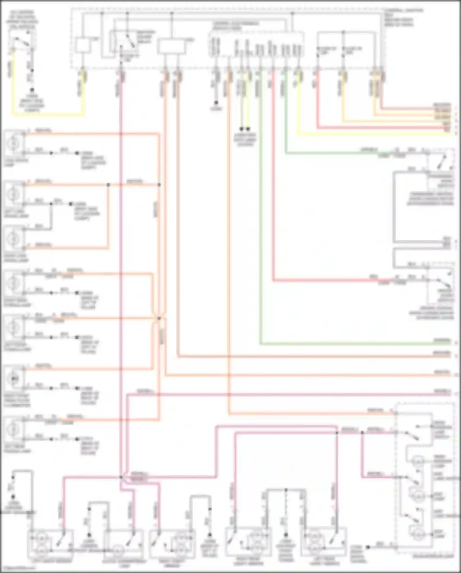 Range Rover Land Rover L322 (2009-2012): Courtesy lamps circuit (1 of 2)