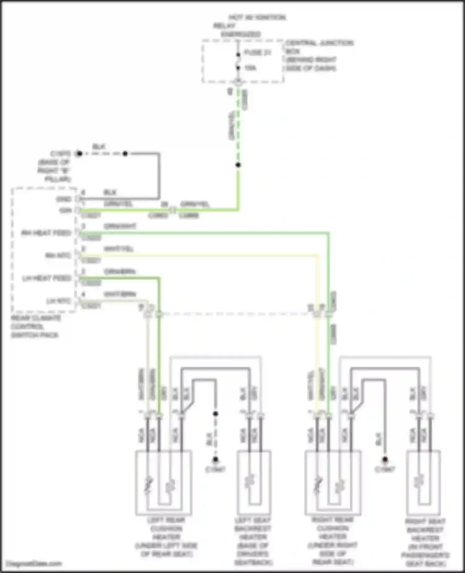 Range Rover Land Rover L322 (2009-2012): Rear seat heater circuit