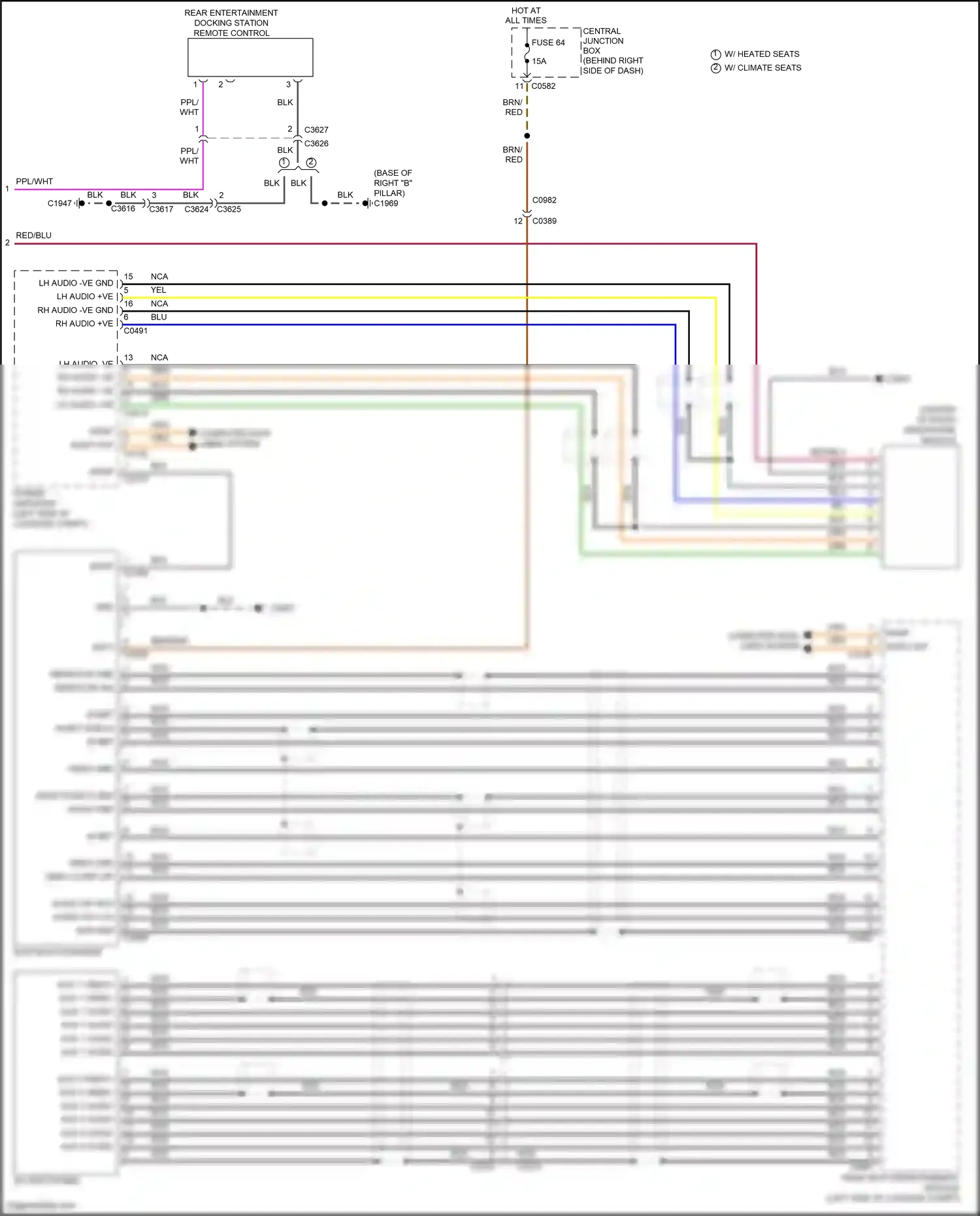 Land Rover Range Rover L322 (2009-2012) av input panel wiring diagram  (7 of 9)