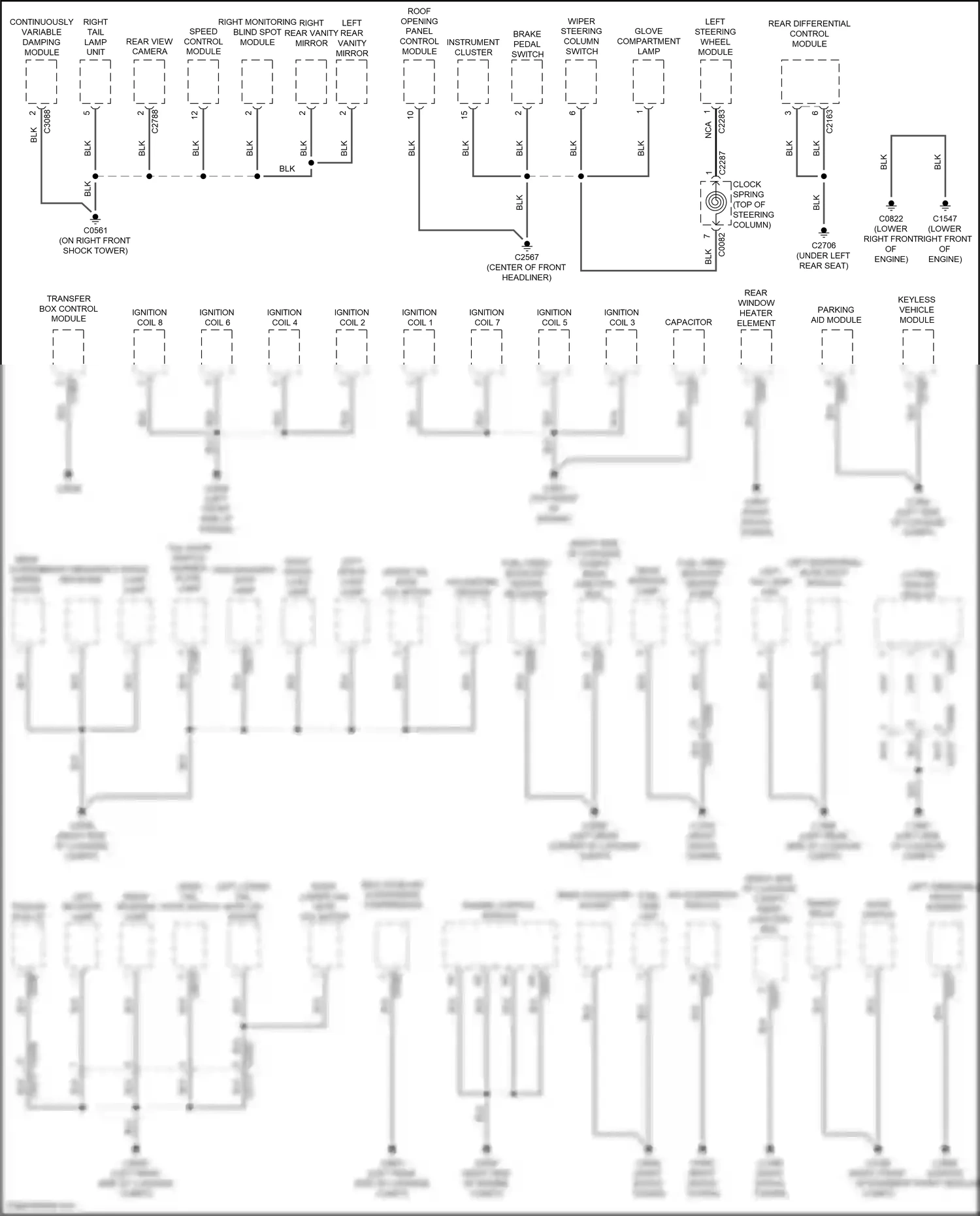 Land Rover Range Rover L322 (2009-2012) continuously variable damping module wiring diagram  (2 of 3)