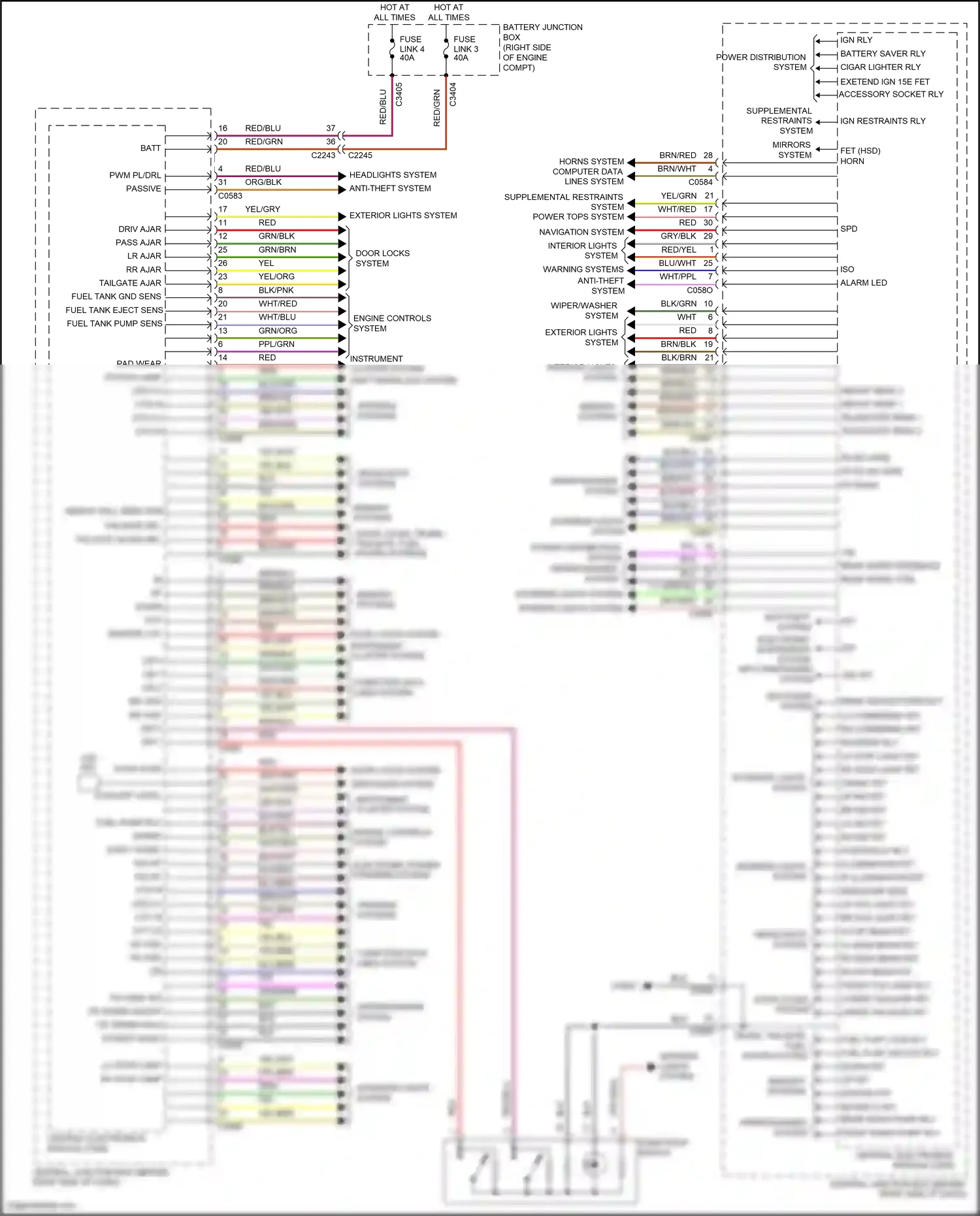 Land Rover Range Rover L322 (2009-2012) engine controls system wiring diagram  (2 of 4)