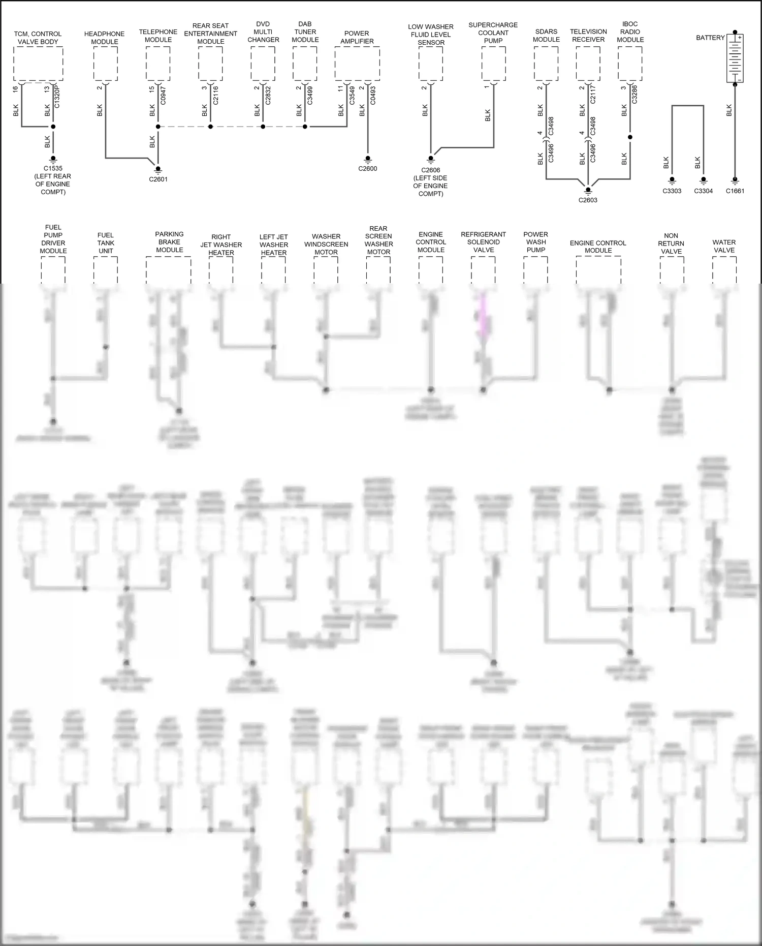 Land Rover Range Rover L322 (2009-2012) engine coolant level sensor wiring diagram  (1 of 2)