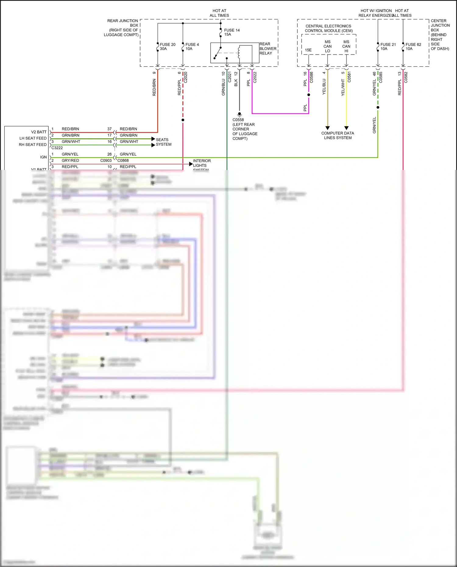 Land Rover Range Rover L322 (2009-2012) integrated climate control module, switch pack wiring diagram  (10 of 19)