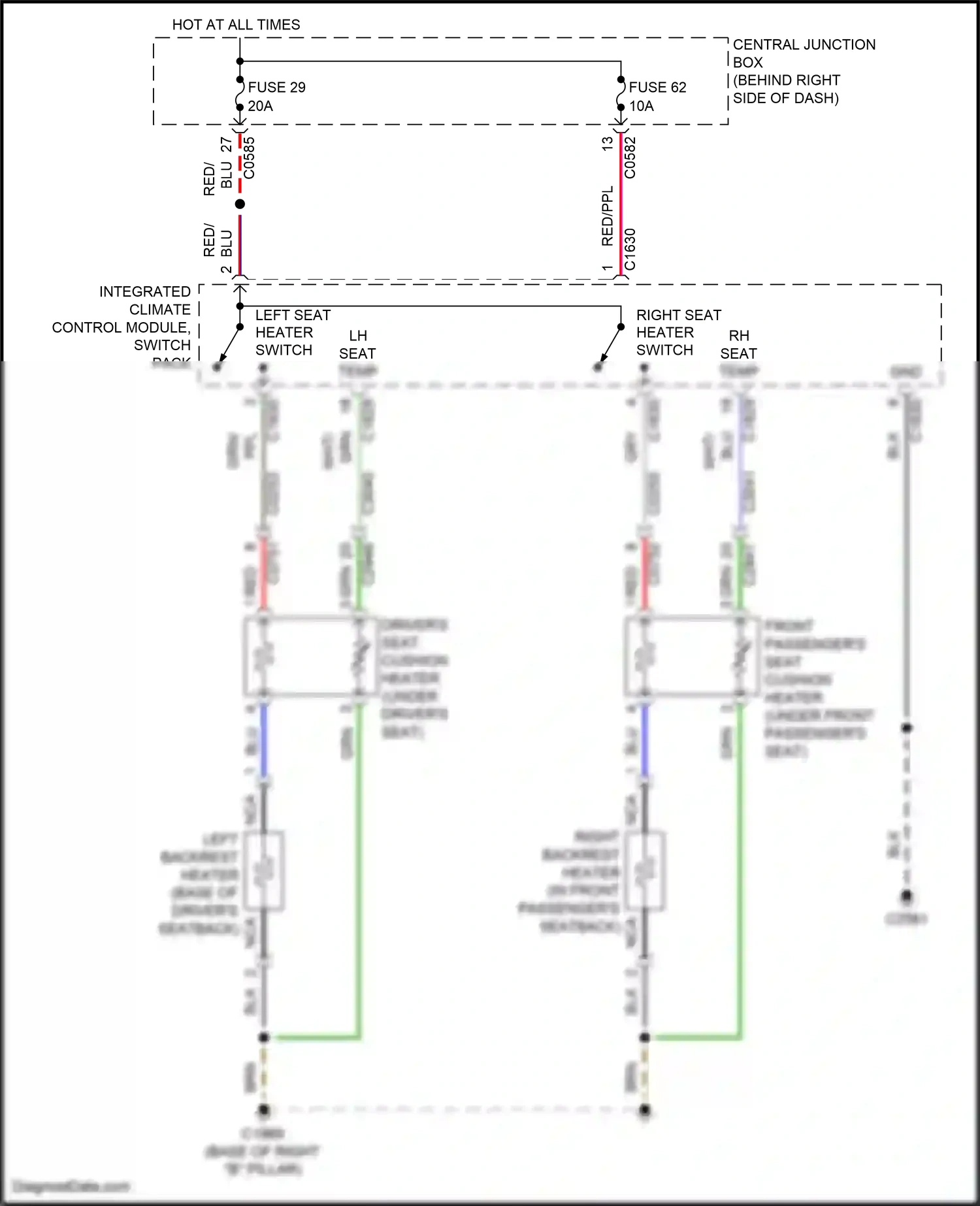 Land Rover Range Rover L322 (2009-2012) integrated climate control module, switch pack wiring diagram  (3 of 19)