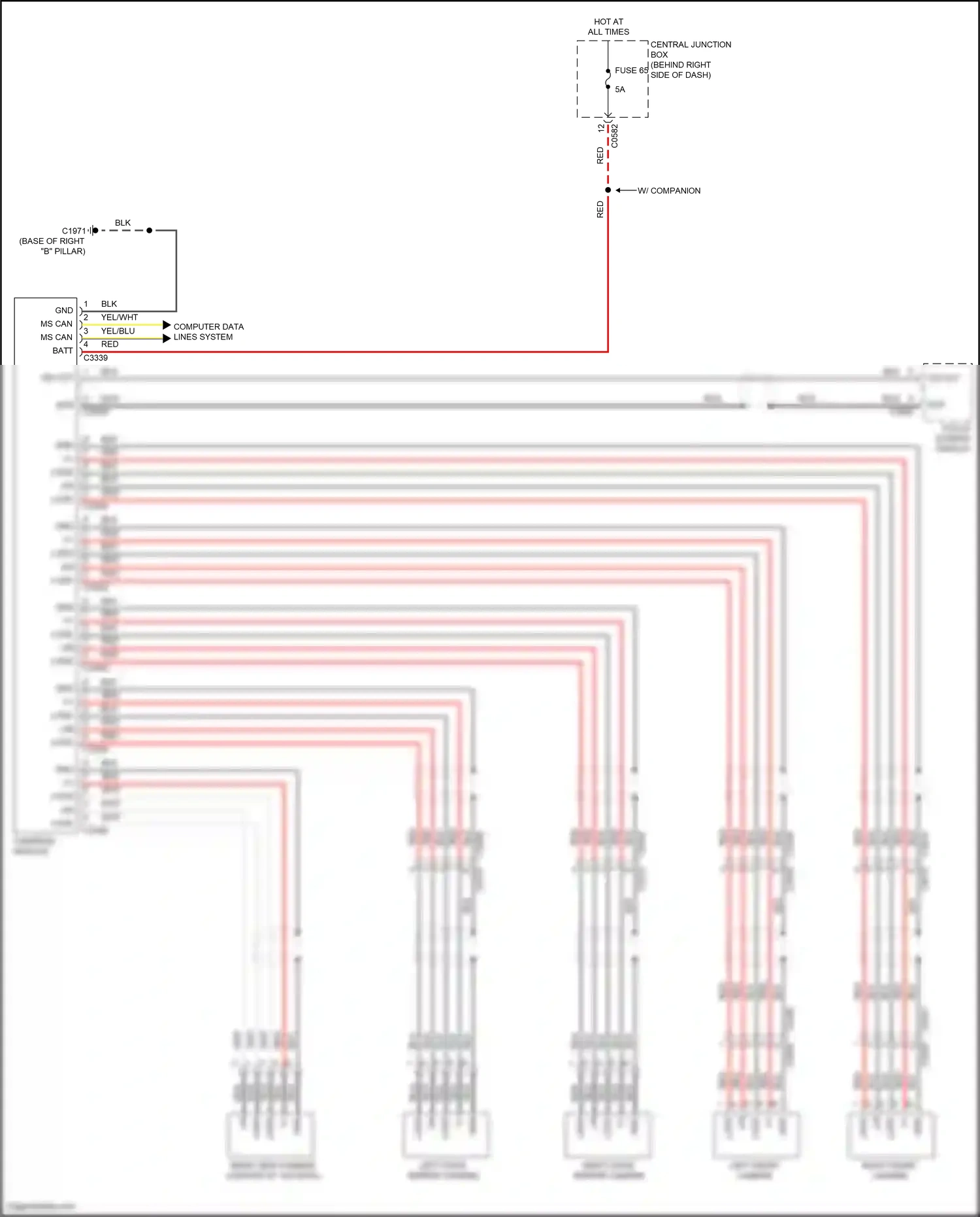 Land Rover Range Rover L322 (2009-2012) left front camera wiring diagram  (1 of 1)