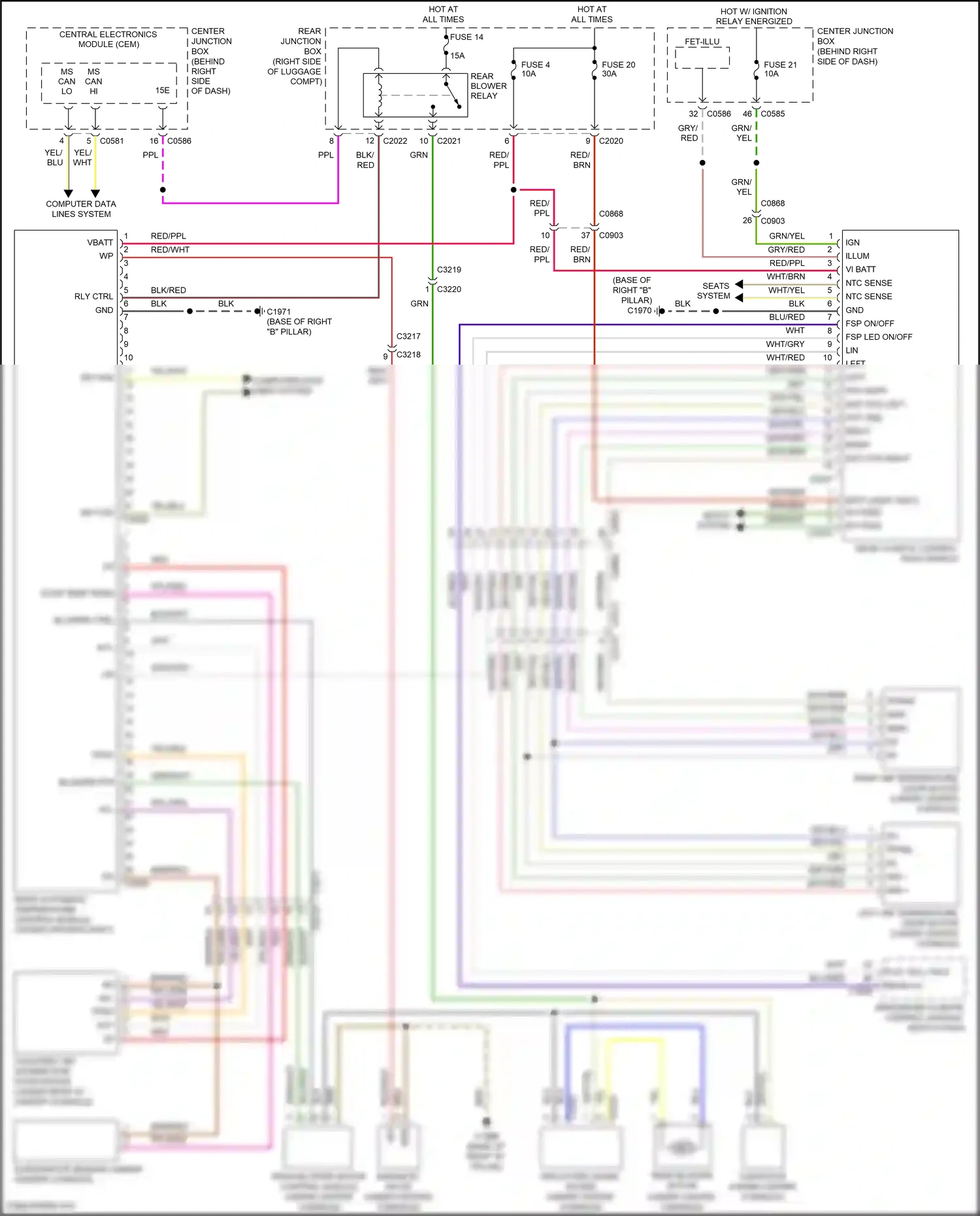 Land Rover Range Rover L322 (2009-2012) rear automatic temperature control module wiring diagram  (4 of 4)