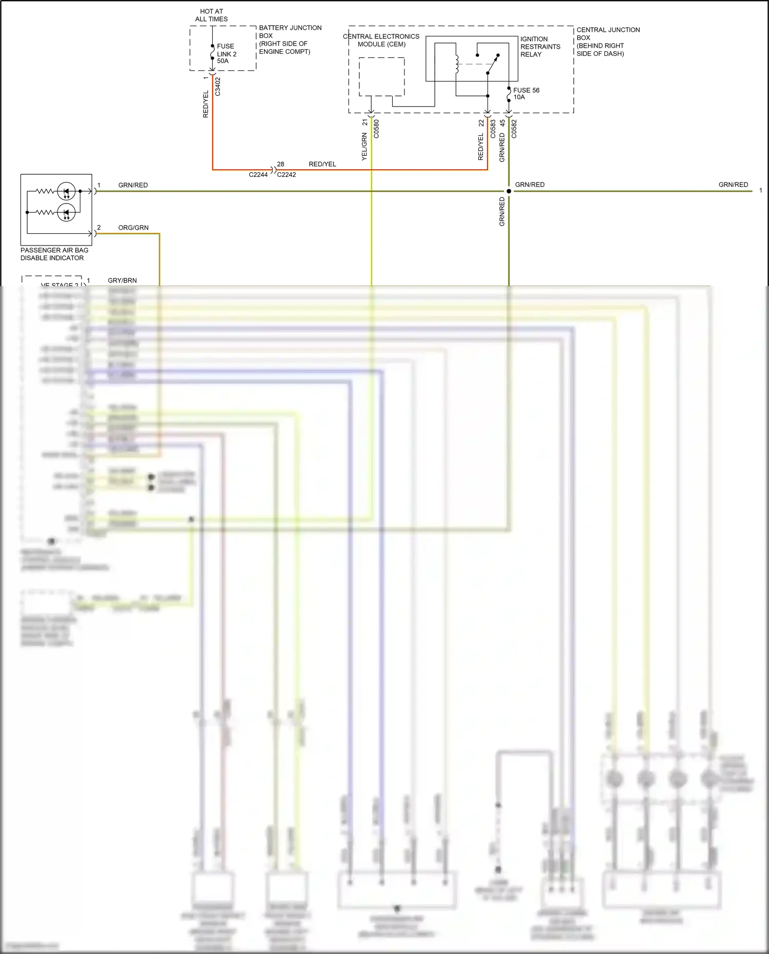 Land Rover Range Rover L322 (2009-2012) restraints control module wiring diagram  (1 of 2)