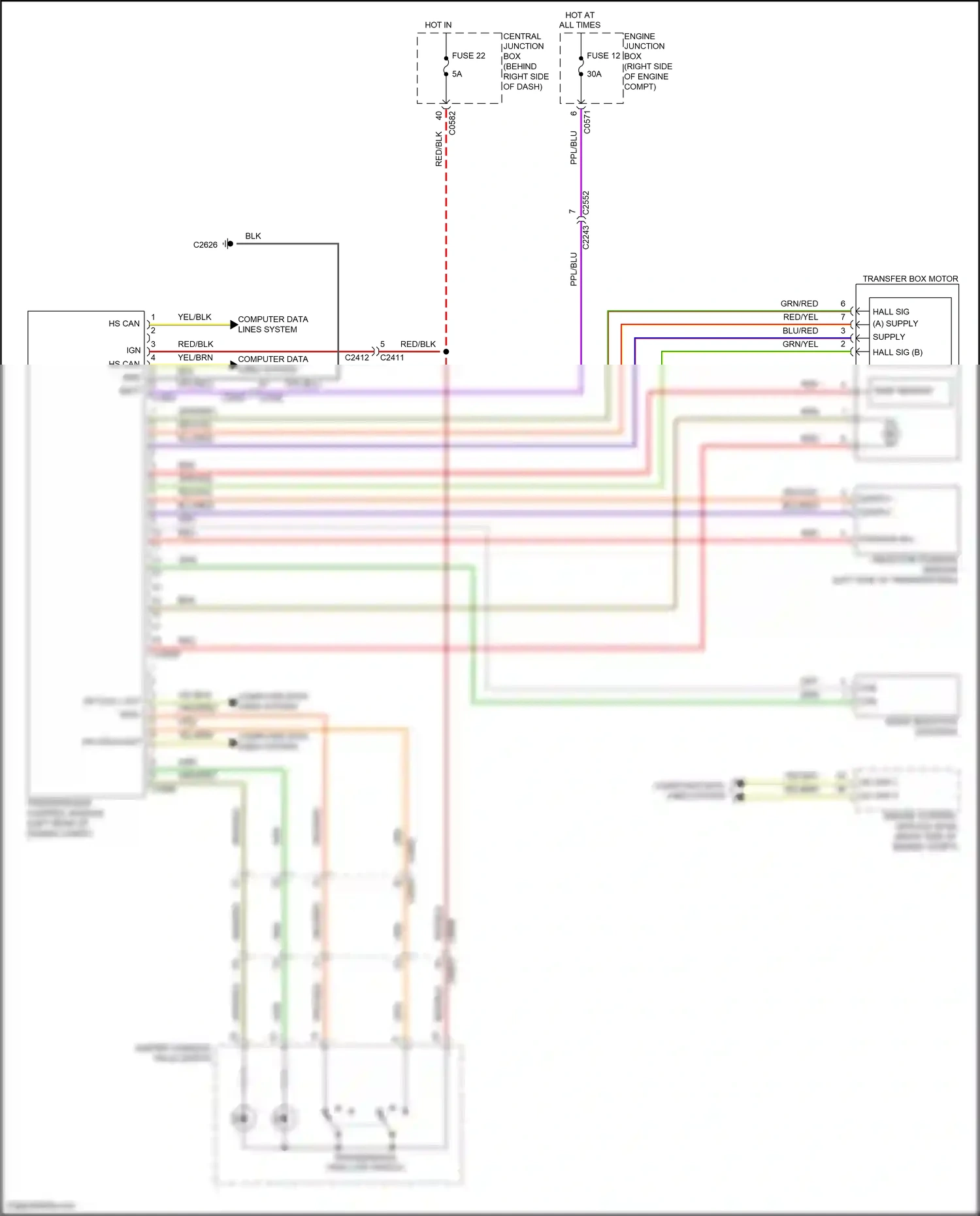 Land Rover Range Rover L322 (2009-2012) selector position sensor wiring diagram  (1 of 1)