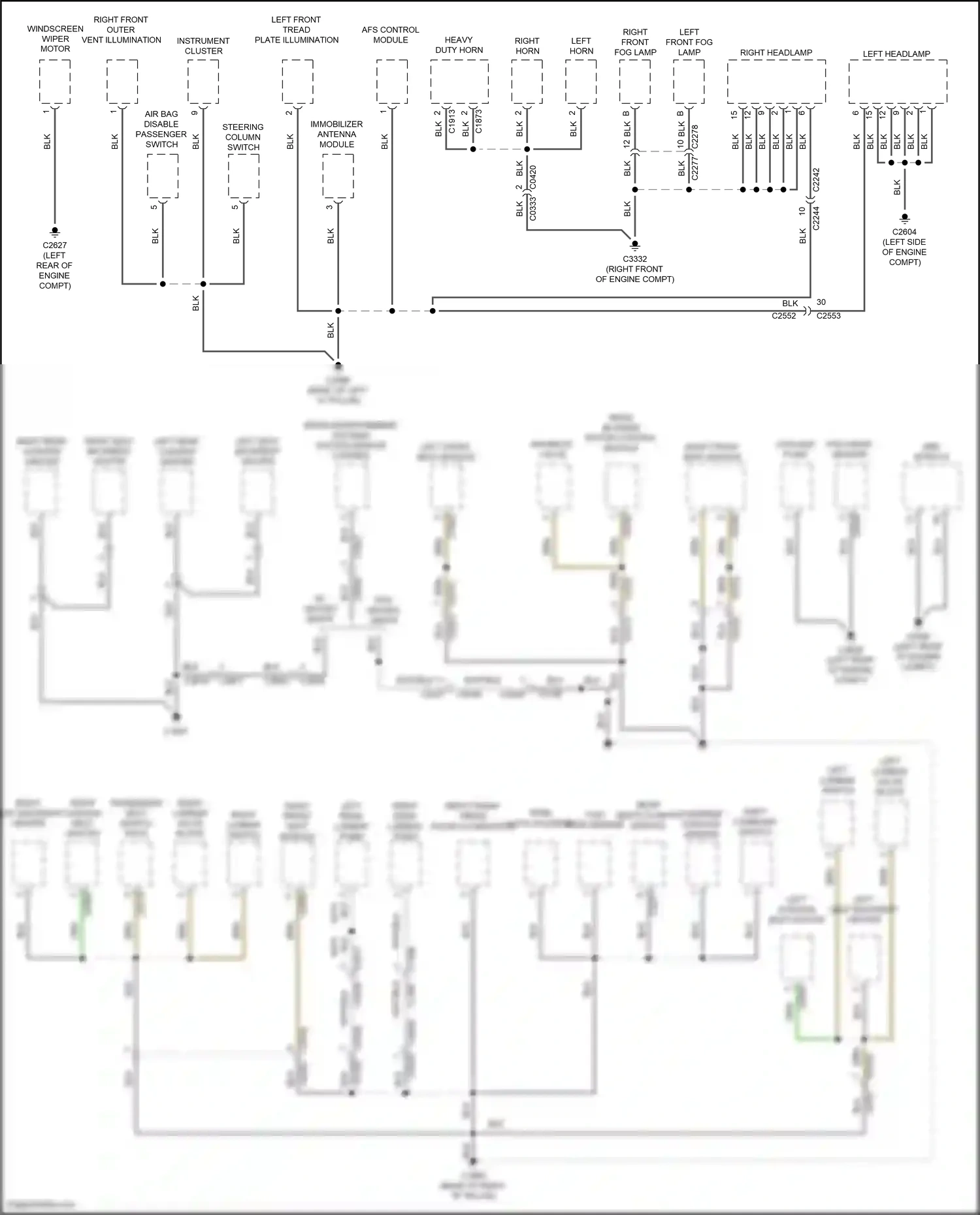 Land Rover Range Rover L322 (2009-2012) shift command switch wiring diagram  (1 of 1)