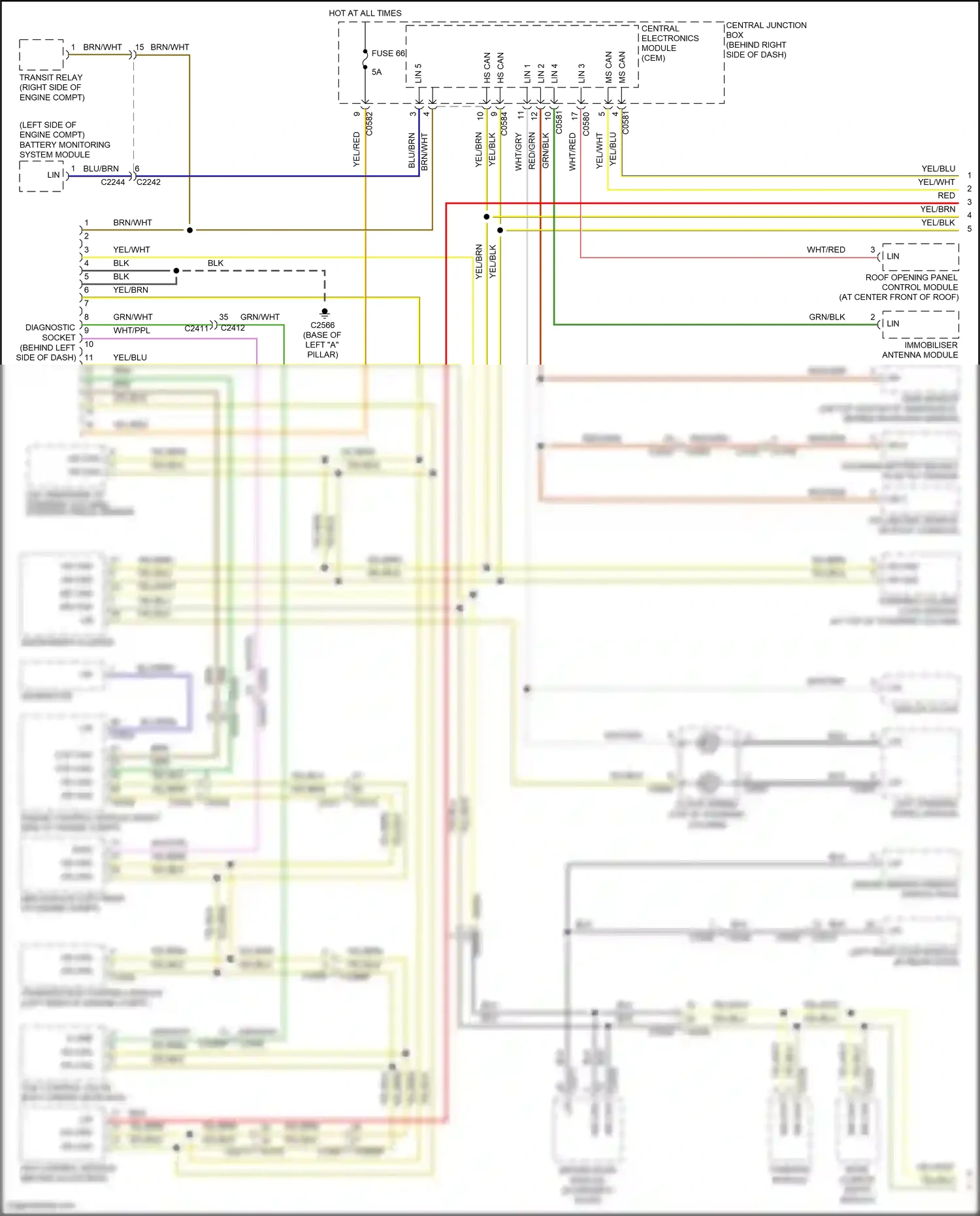 Land Rover Range Rover L322 (2009-2012) steering angle sensor wiring diagram  (2 of 4)