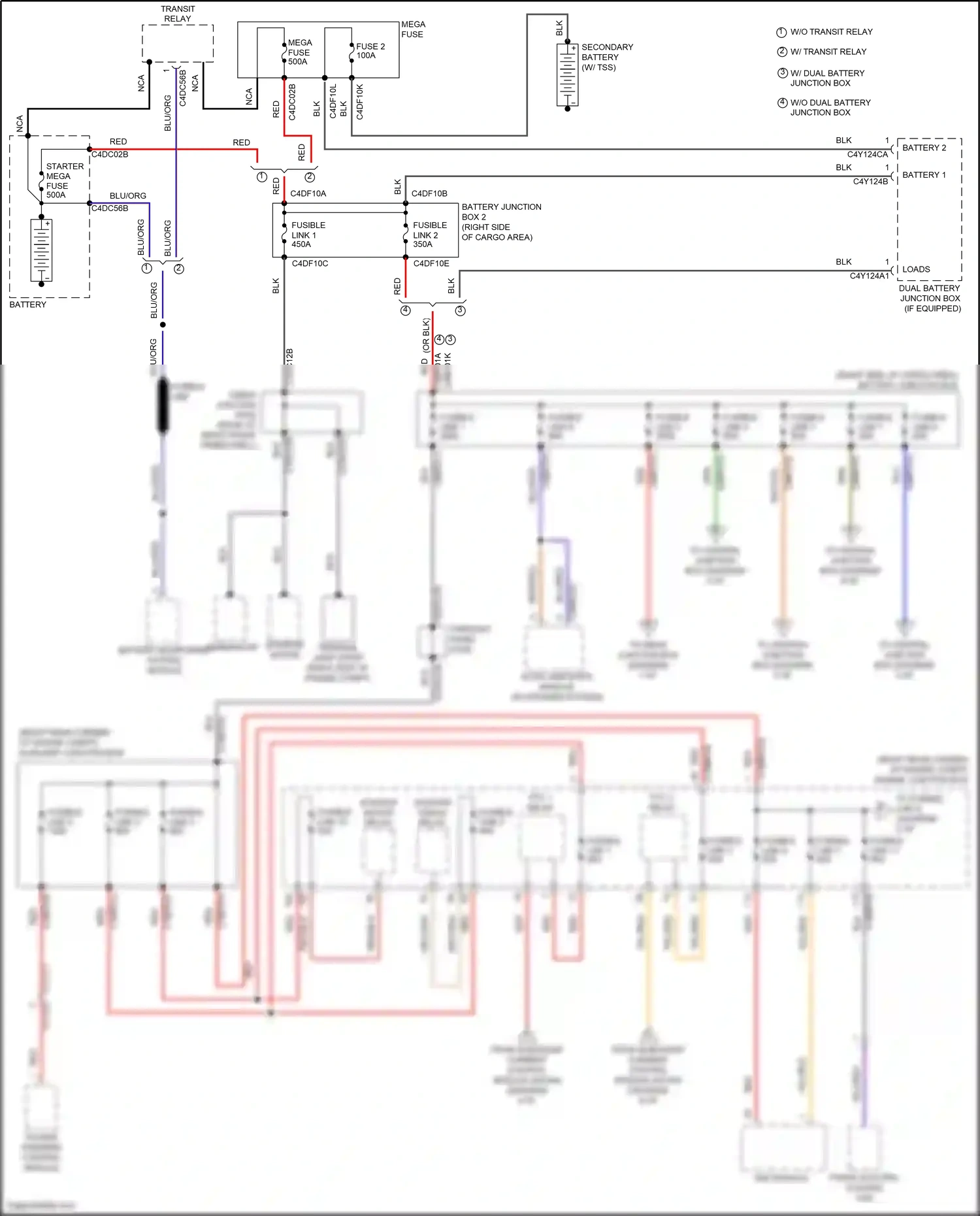 Land Rover Range Rover L405 (2012-2017) cable junction stud wiring diagram  (2 of 4)