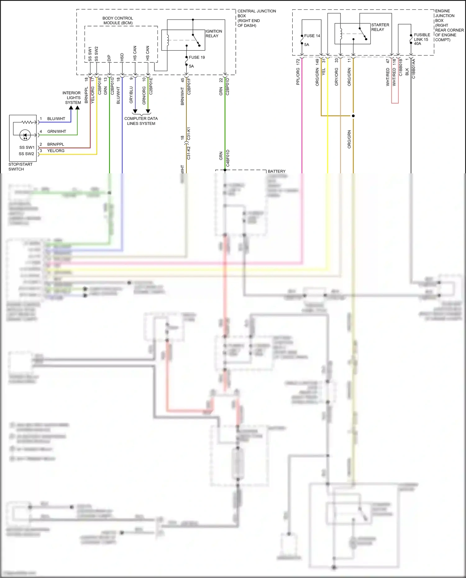 Land Rover Range Rover L405 (2012-2017) cable junction stud wiring diagram  (3 of 4)
