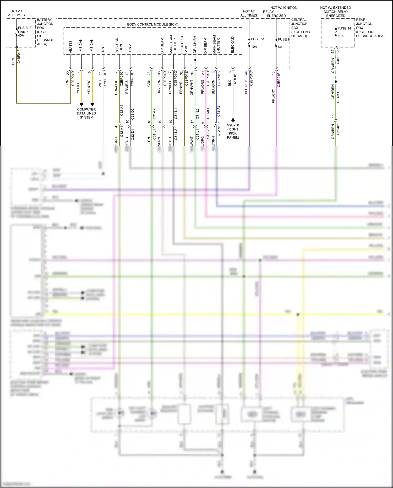 Land Rover Range Rover L405 (2012-2017) day light running led array wiring diagram  (1 of 2)