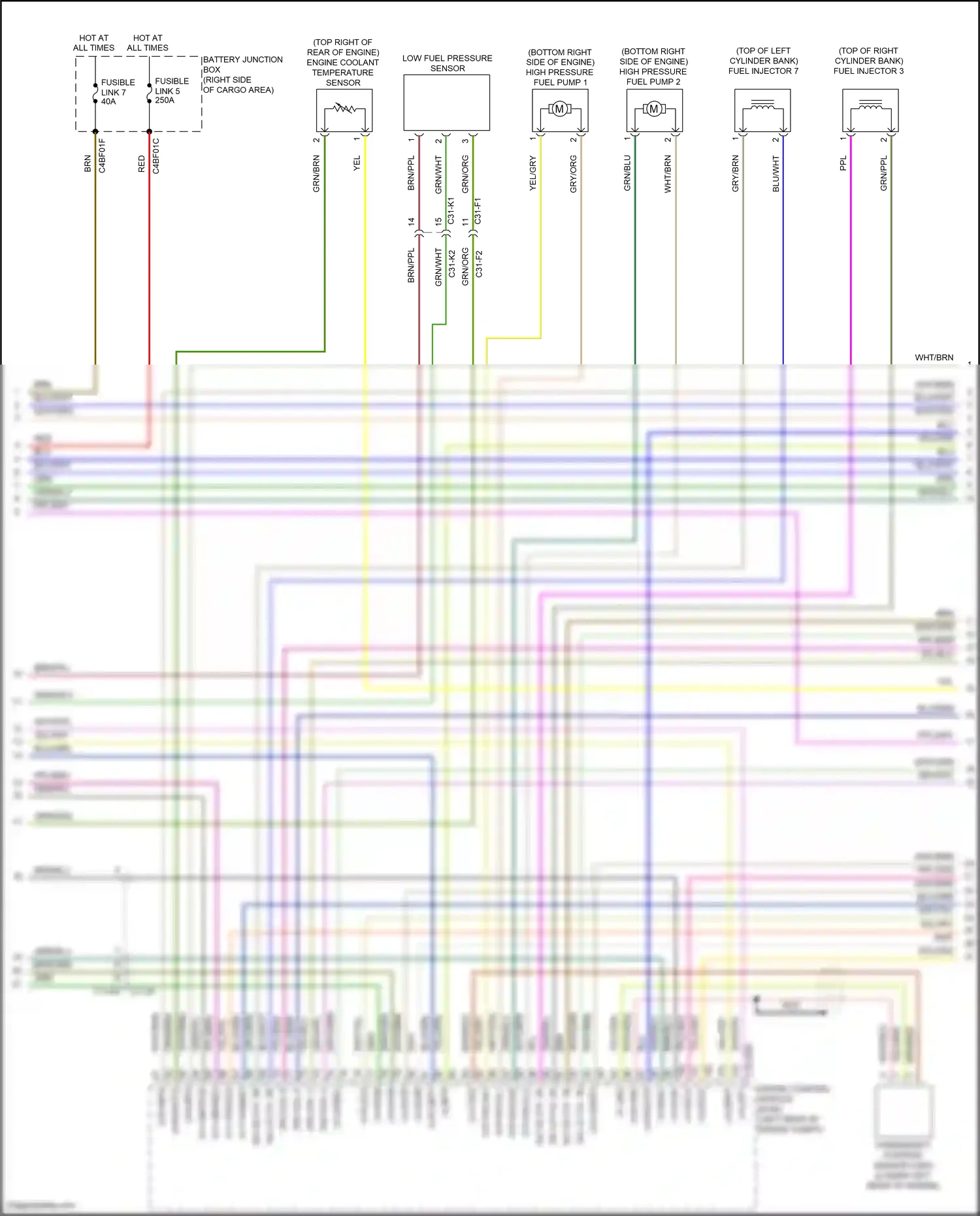 Land Rover Range Rover L405 (2012-2017) engine coolant temperature sensor wiring diagram  (2 of 2)