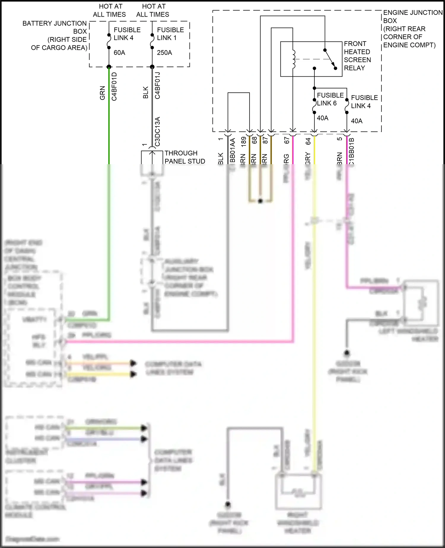 Land Rover Range Rover L405 (2012-2017) through panel stud wiring diagram  (1 of 6)