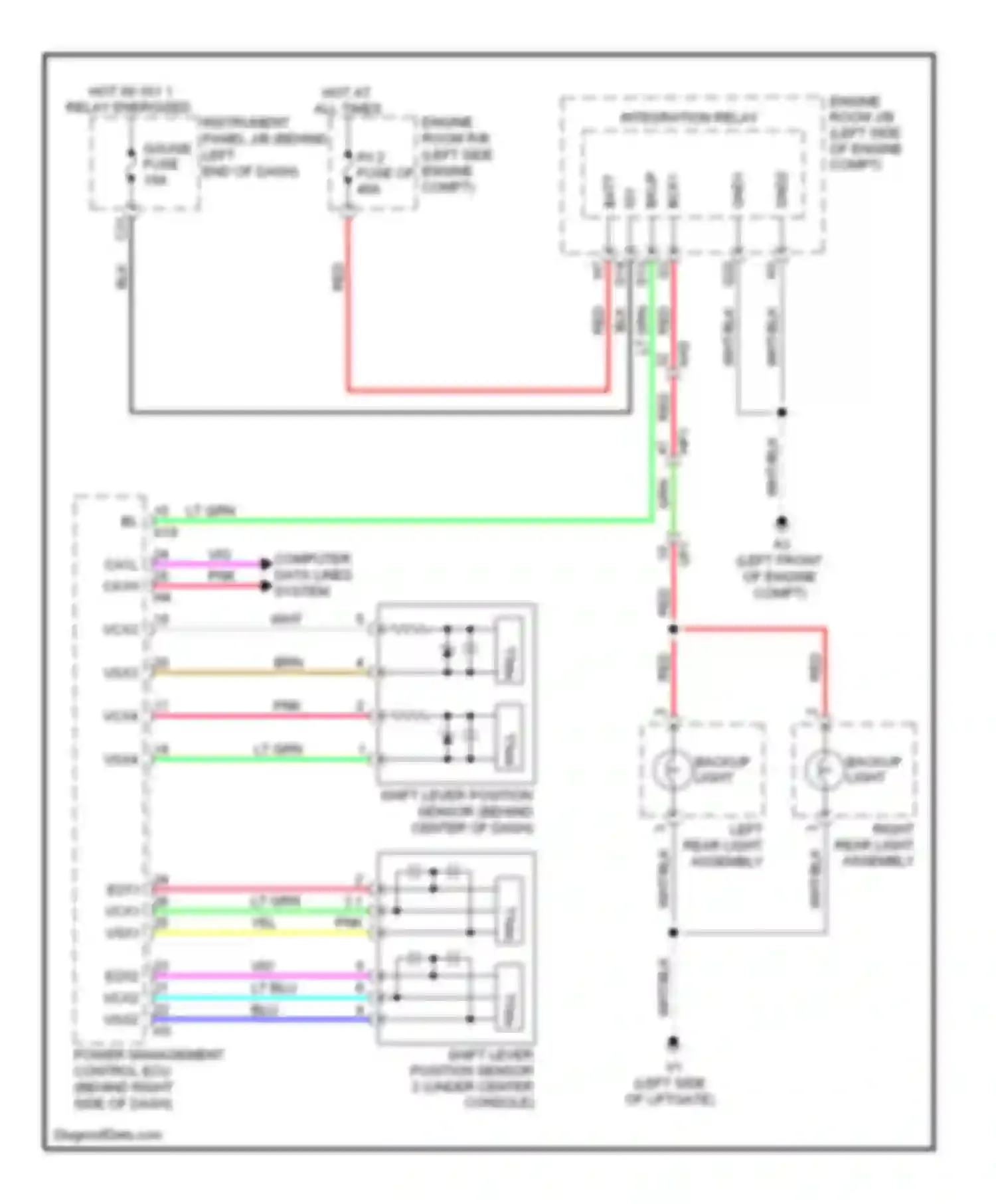 CT Lexus I (2010-2014): Backup lamps circuit