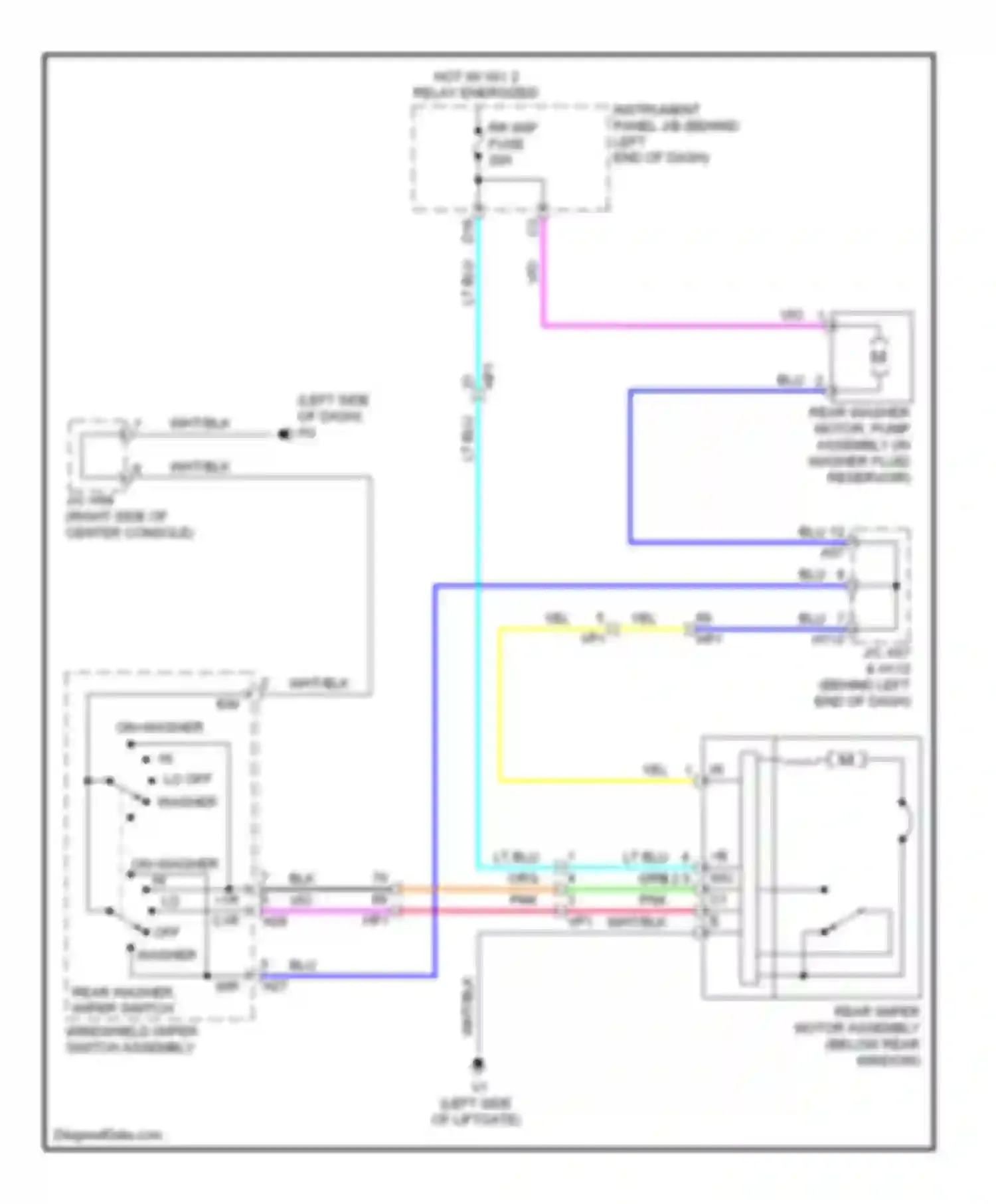 CT Lexus I (2010-2014): Rear wiper/washer circuit
