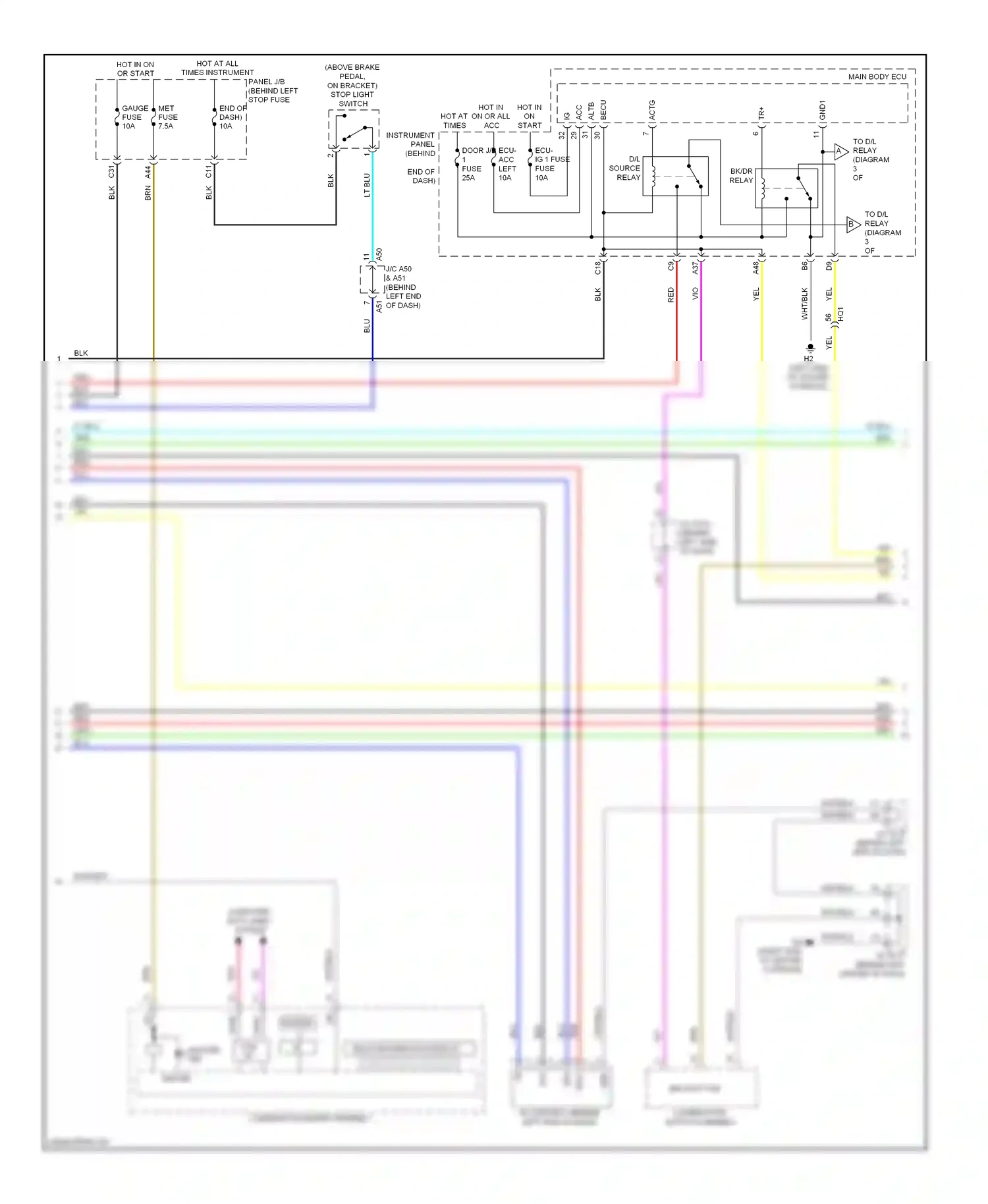 Lexus CT I (2010-2014) combination switch assembly wiring diagram  (2 of 9)