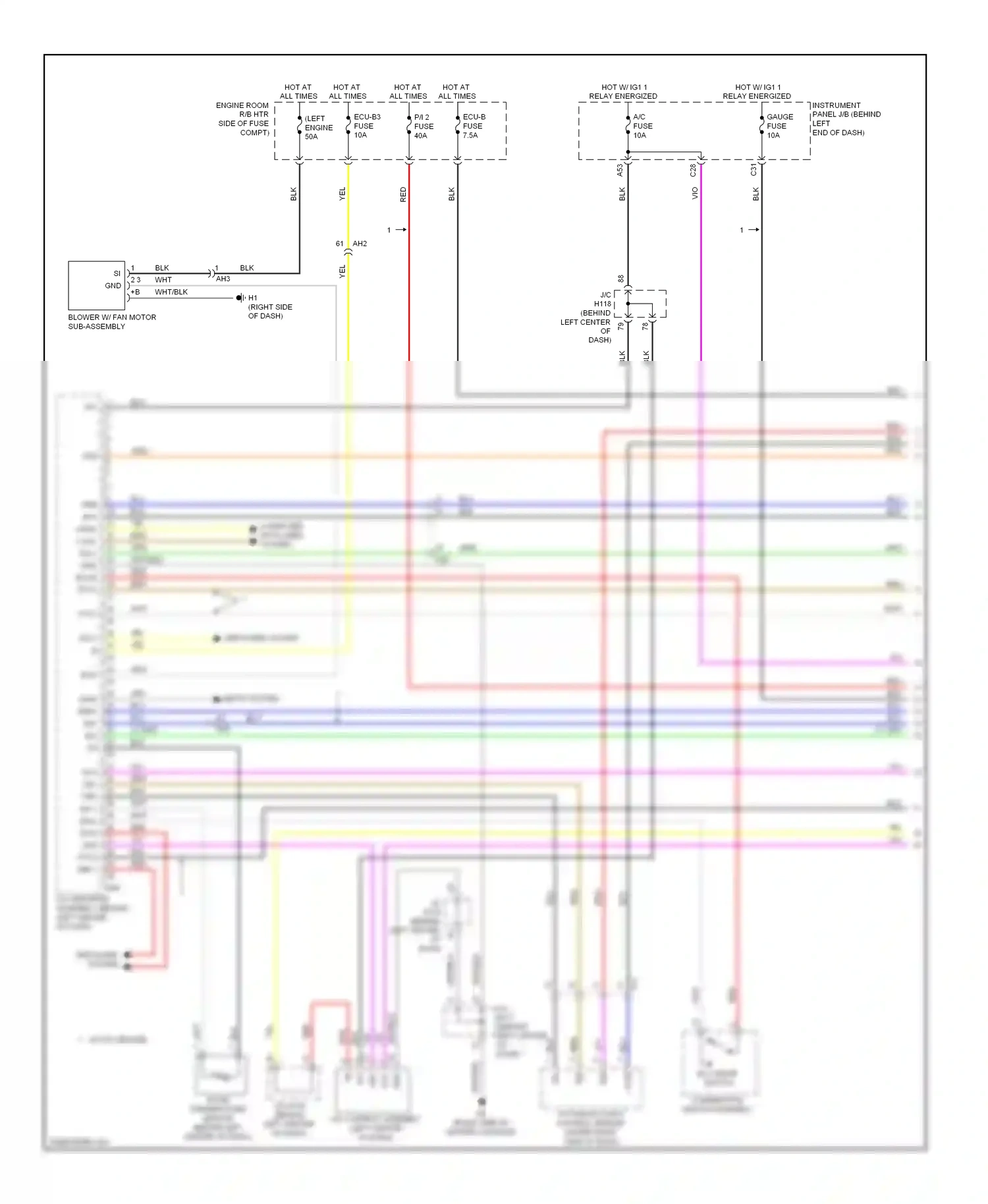 Lexus CT I (2010-2014) combination switch assembly wiring diagram  (1 of 9)