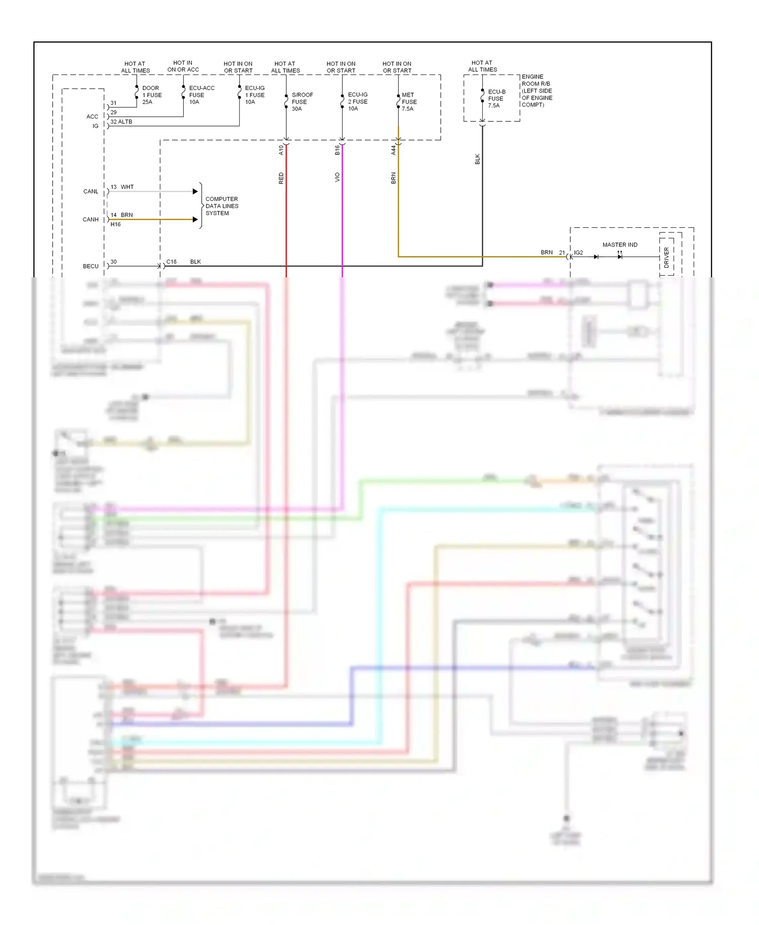 Lexus CT I (2010-2014) computer data lines system wiring diagram  (45 of 63)