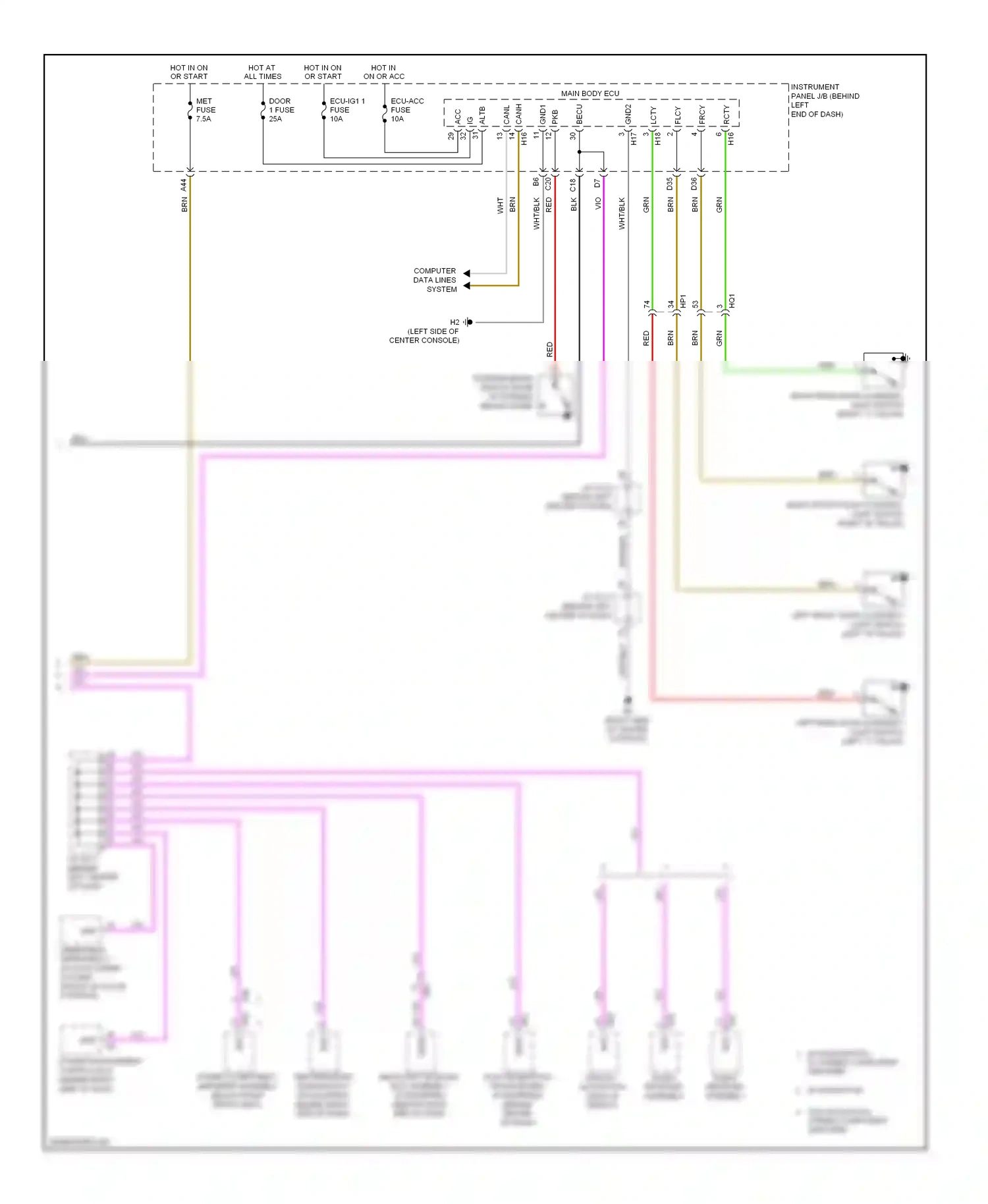 Lexus CT I (2010-2014) computer data lines system wiring diagram  (27 of 63)