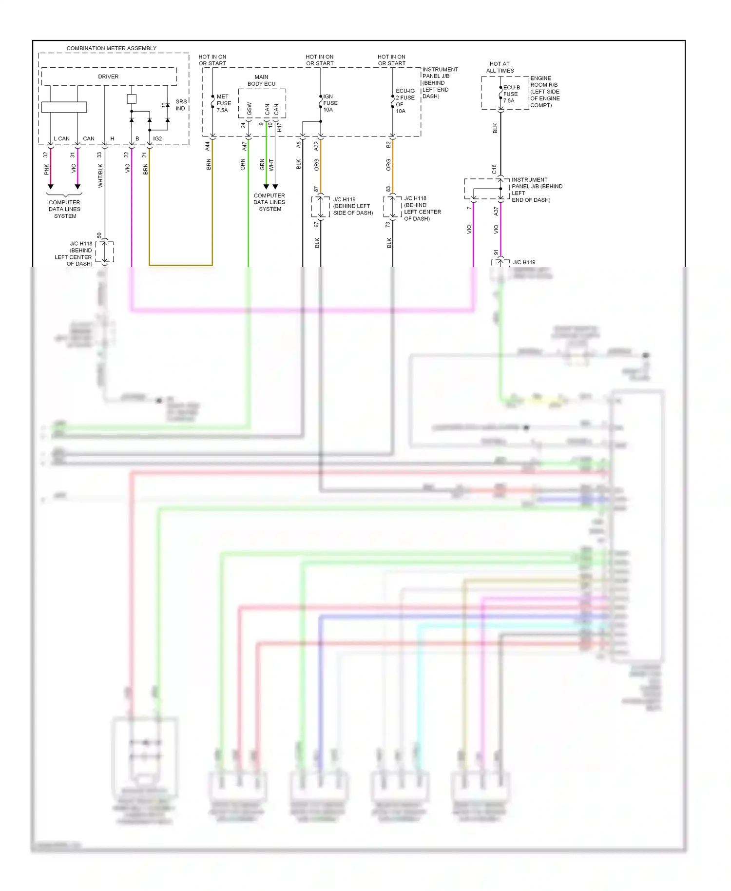 Lexus CT I (2010-2014) computer data lines system wiring diagram  (58 of 63)