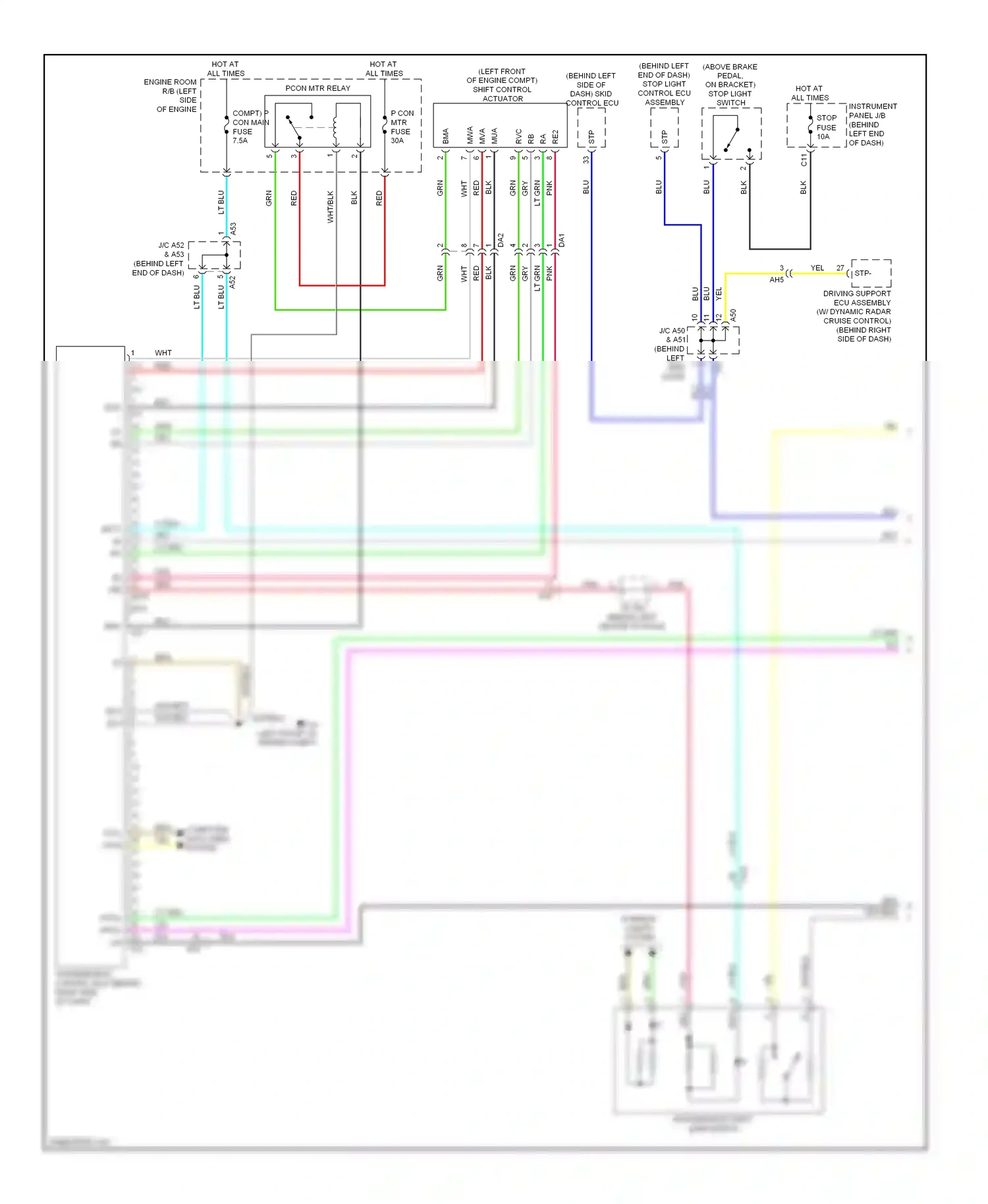 Lexus CT I (2010-2014) dash) wiring diagram  (2 of 2)