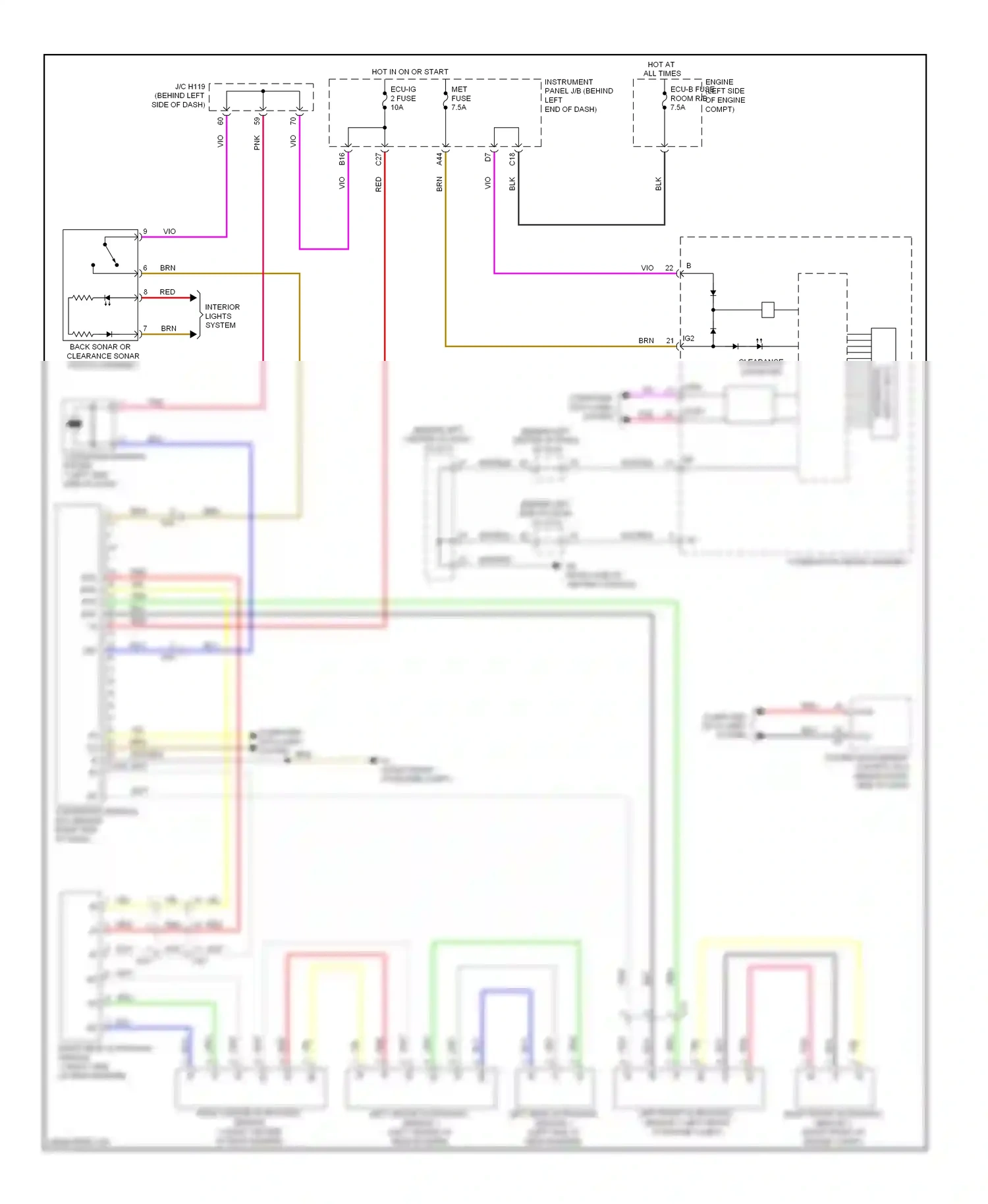 Lexus CT I (2010-2014) display multi-information wiring diagram  (1 of 1)