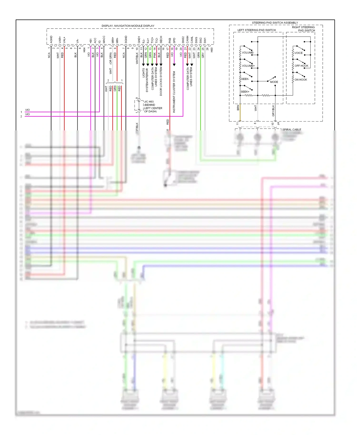 Lexus CT I (2010-2014) display, navigation module display wiring diagram  (6 of 8)