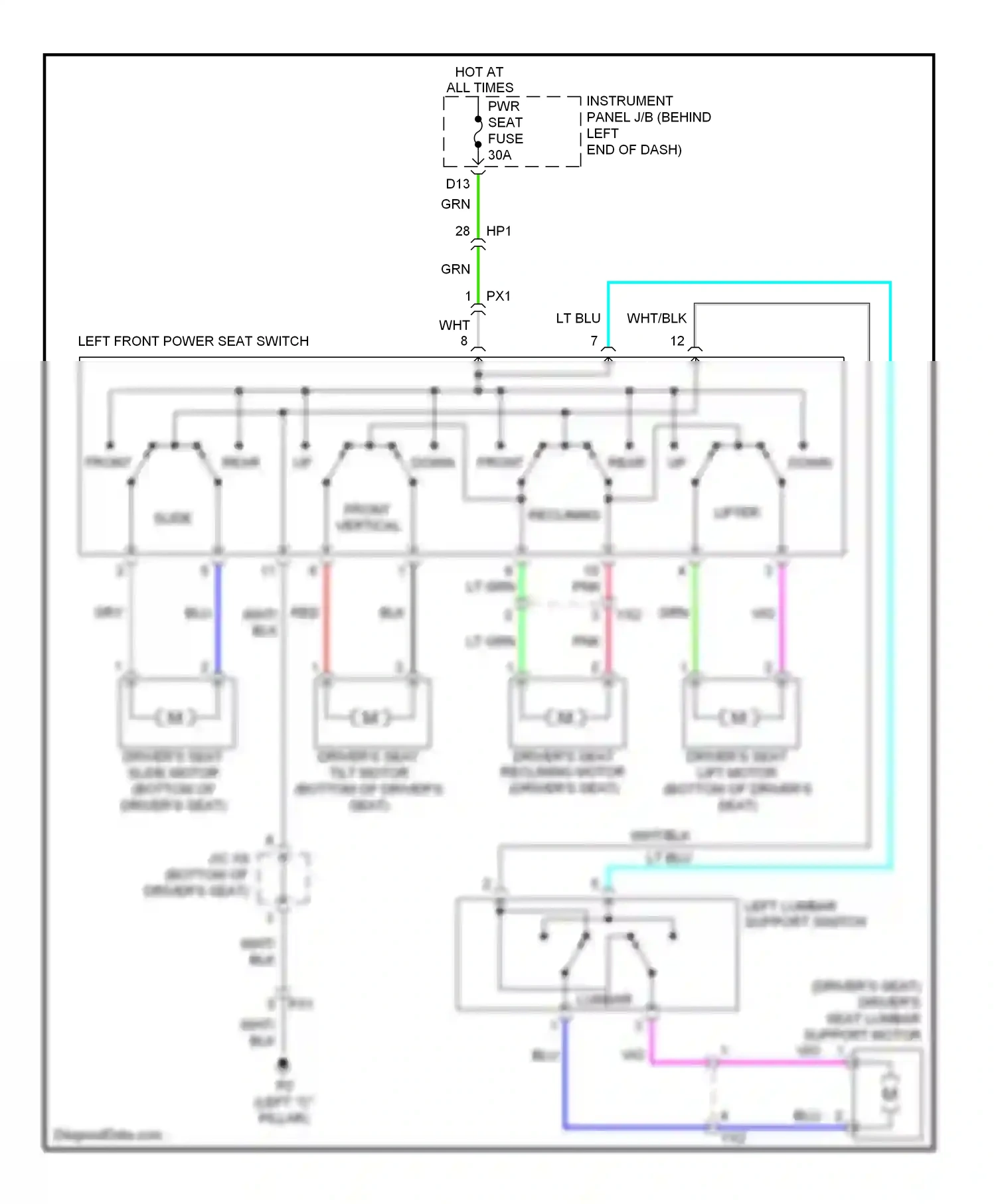 Lexus CT I (2010-2014) down front wiring diagram  (1 of 1)