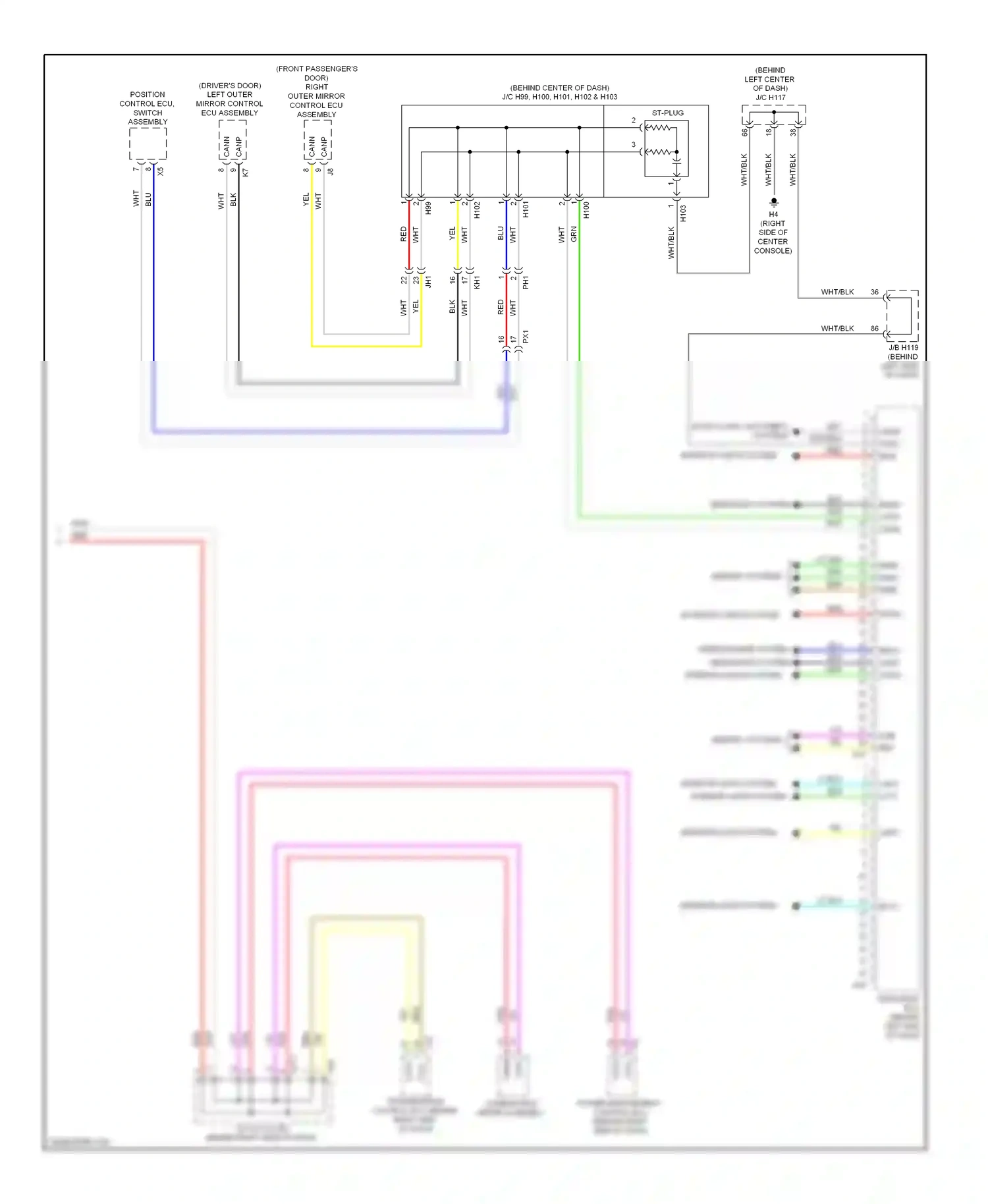 Lexus CT I (2010-2014) (driver's door) left outer mirror control ecu assembly wiring diagram  (1 of 2)