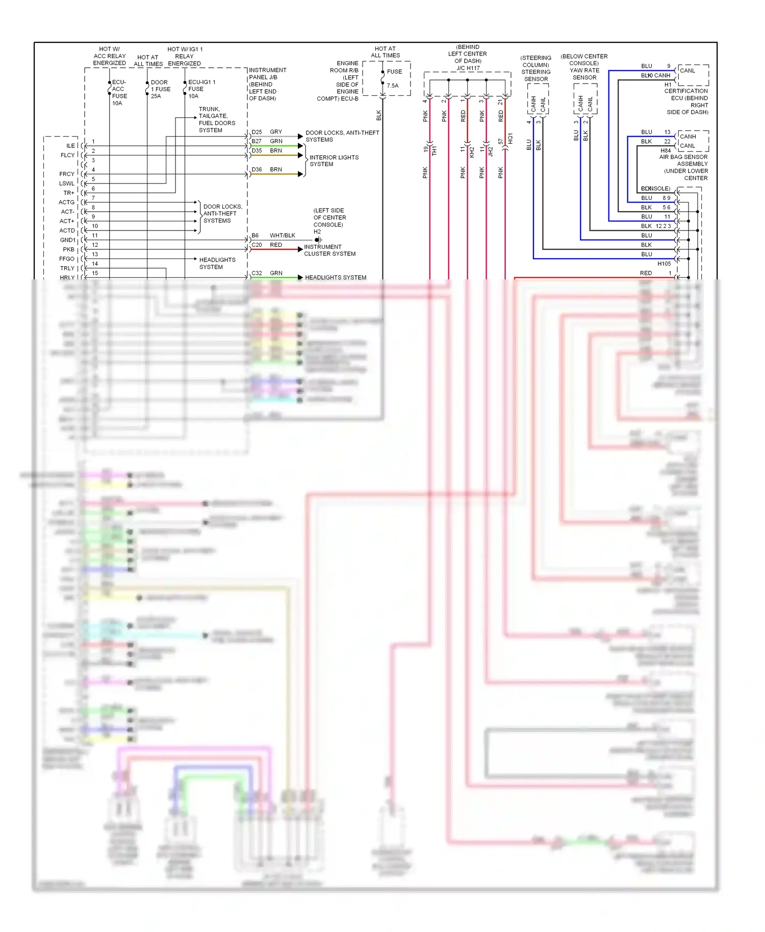 Lexus CT I (2010-2014) ecm (engine control module) (left side of engine compt) wiring diagram  (1 of 7)