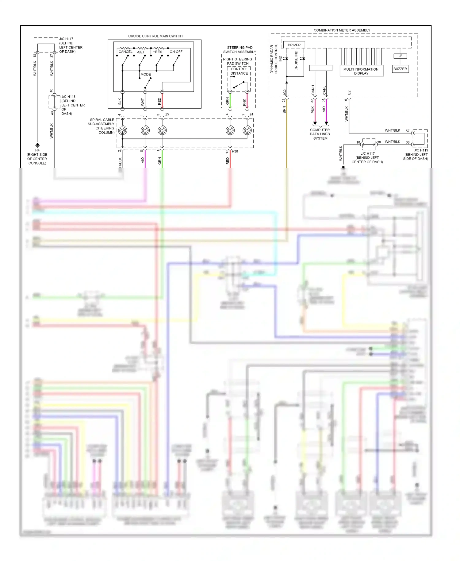 Lexus CT I (2010-2014) left front speed sensor (left front wheel) wiring diagram  (2 of 3)