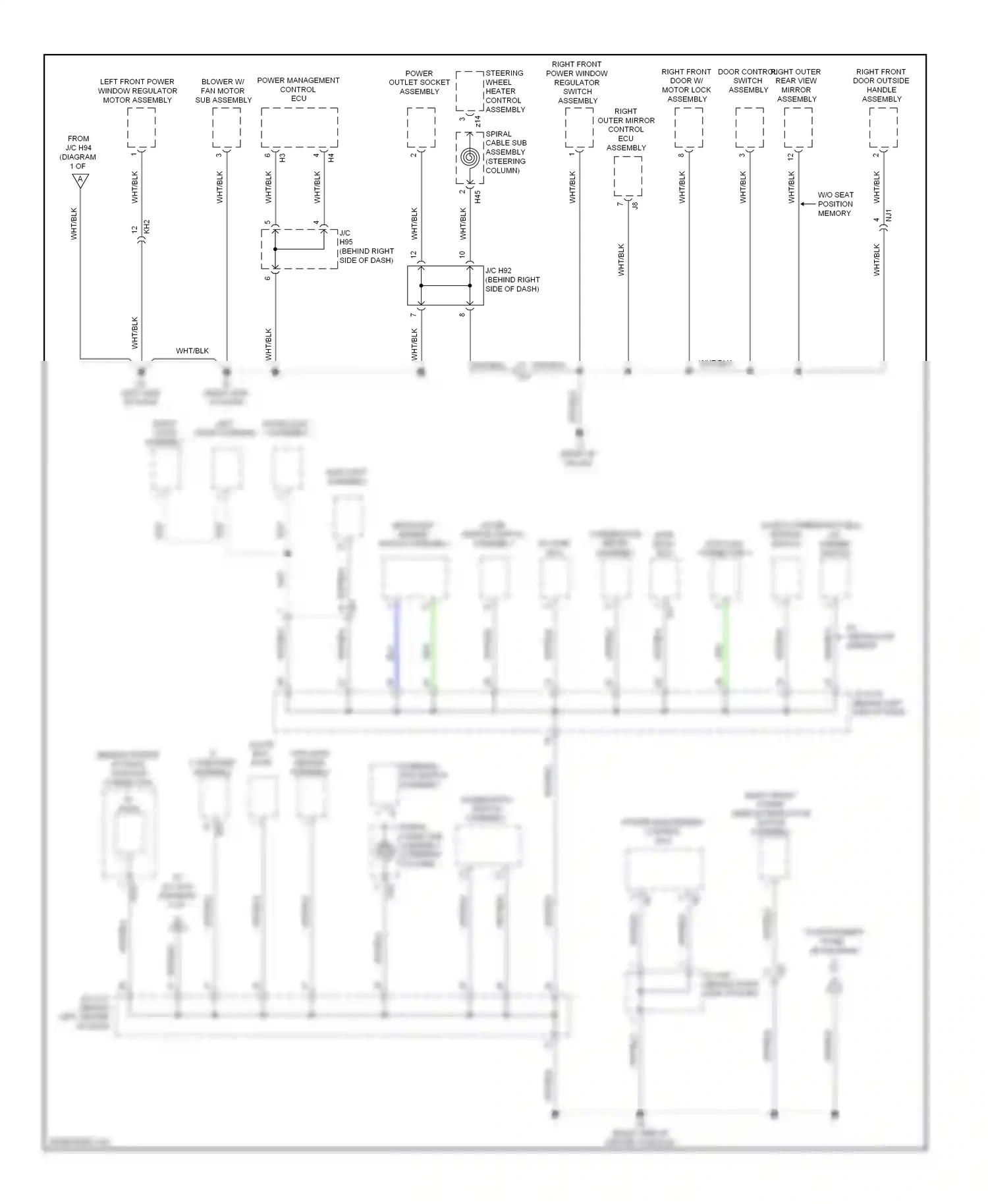 Lexus CT I (2010-2014) left visor assembly wiring diagram  (2 of 2)