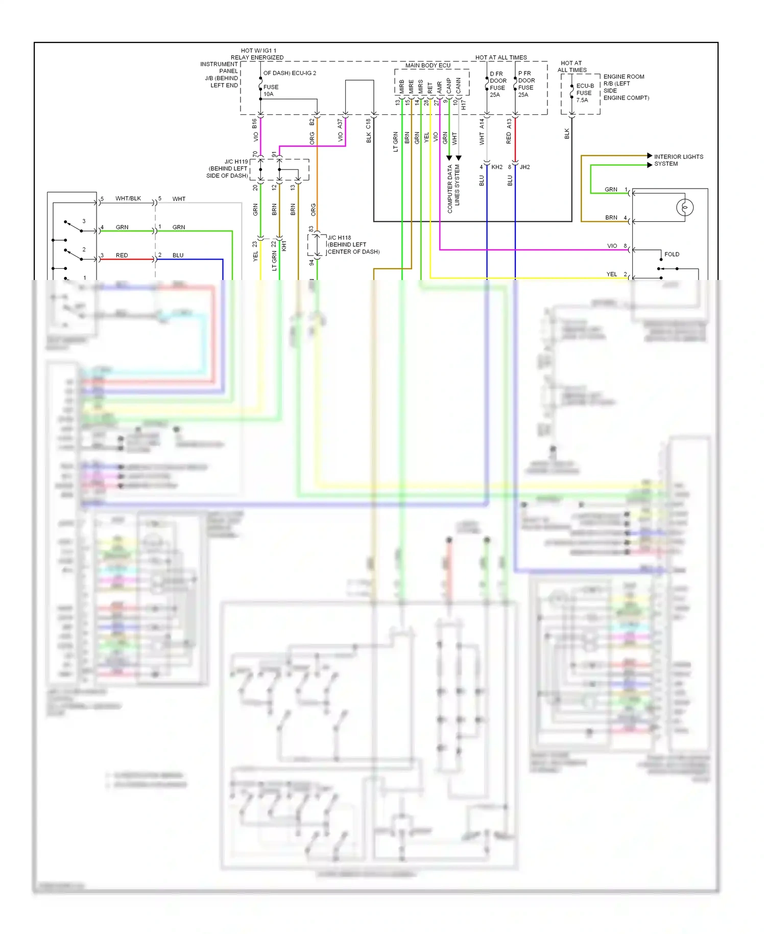 Lexus CT I (2010-2014) left wiring diagram  (1 of 2)