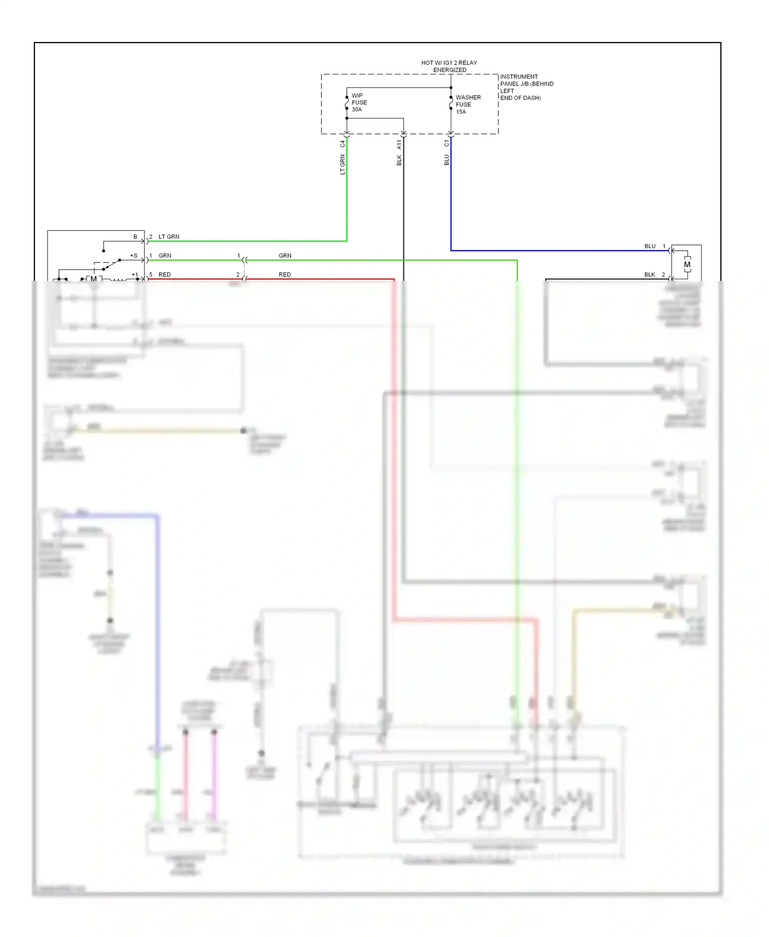 Lexus CT I (2010-2014) level warning switch assembly (headlight assembly) wiring diagram  (2 of 2)