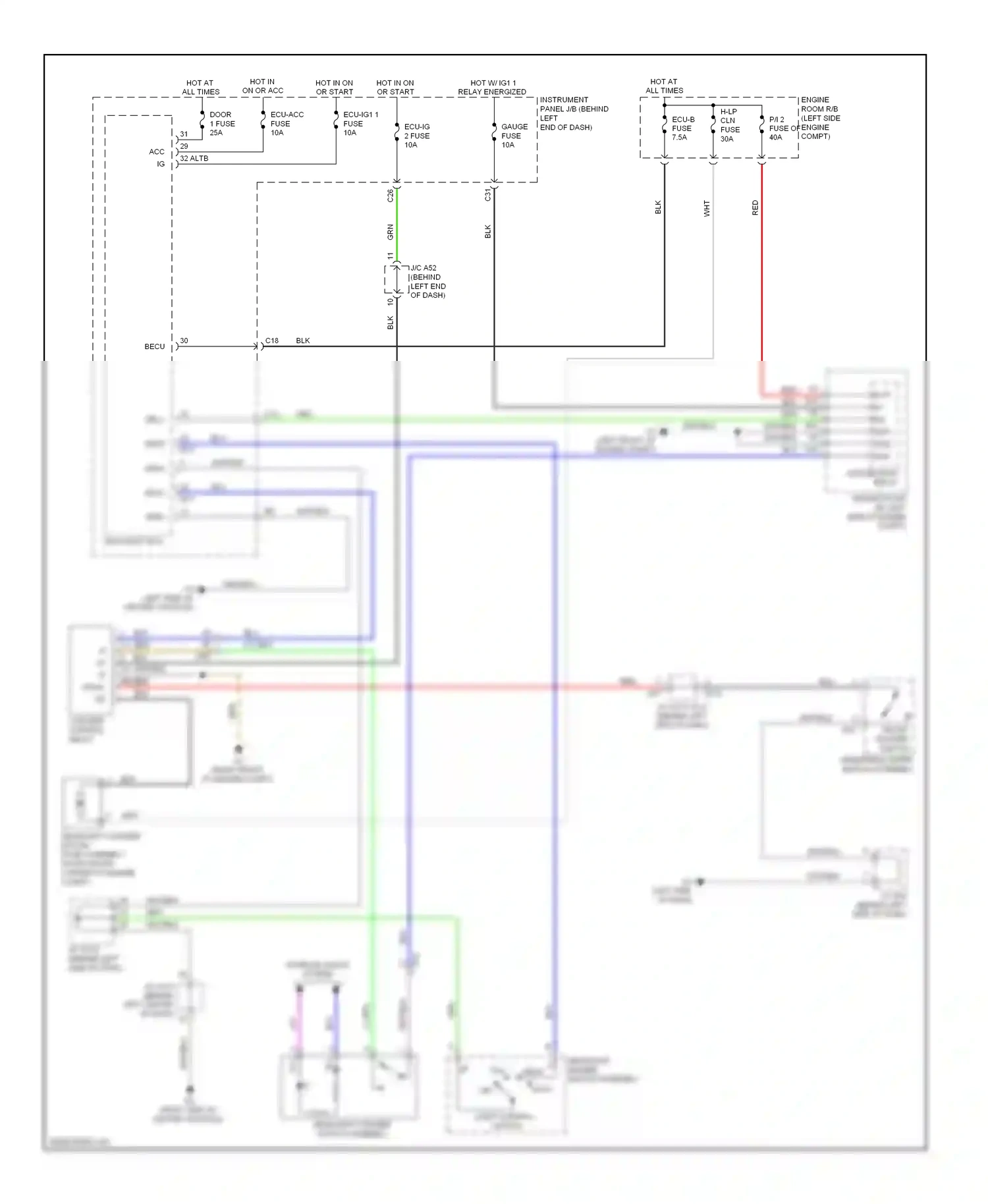 Lexus CT I (2010-2014) light control switch wiring diagram  (3 of 4)