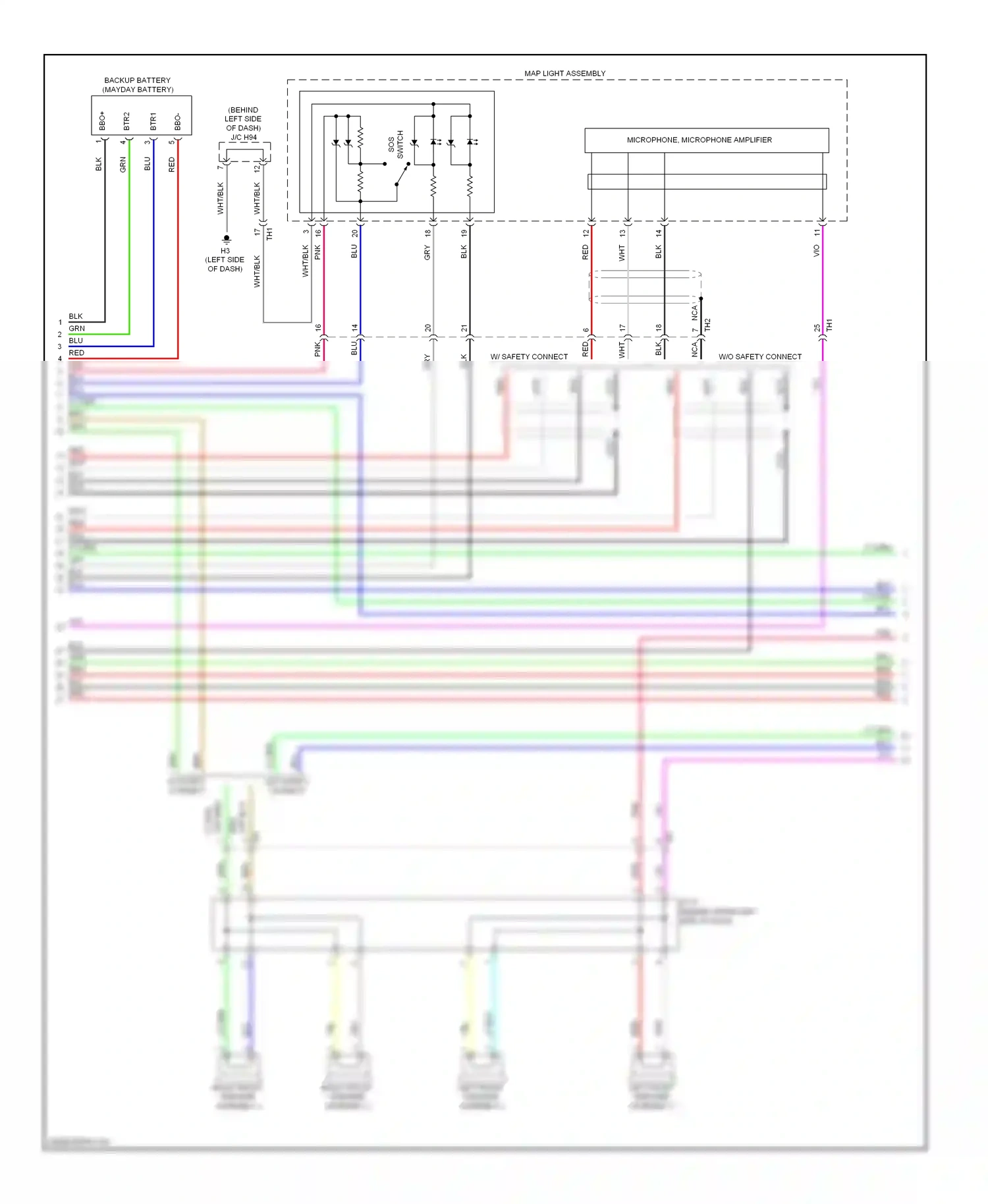Lexus CT I (2010-2014) map light assembly wiring diagram  (11 of 12)