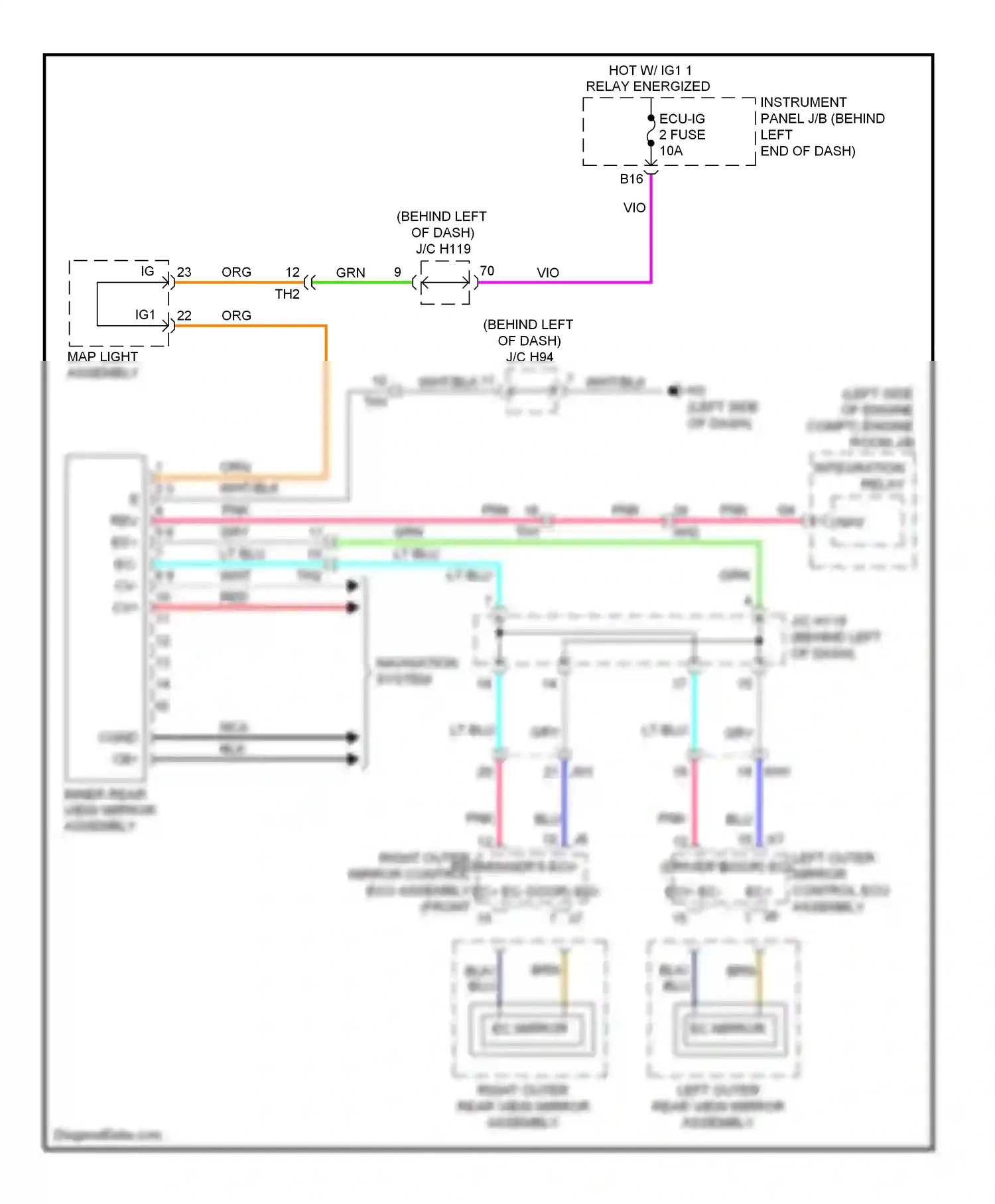 Lexus CT I (2010-2014) map light assembly wiring diagram  (2 of 12)