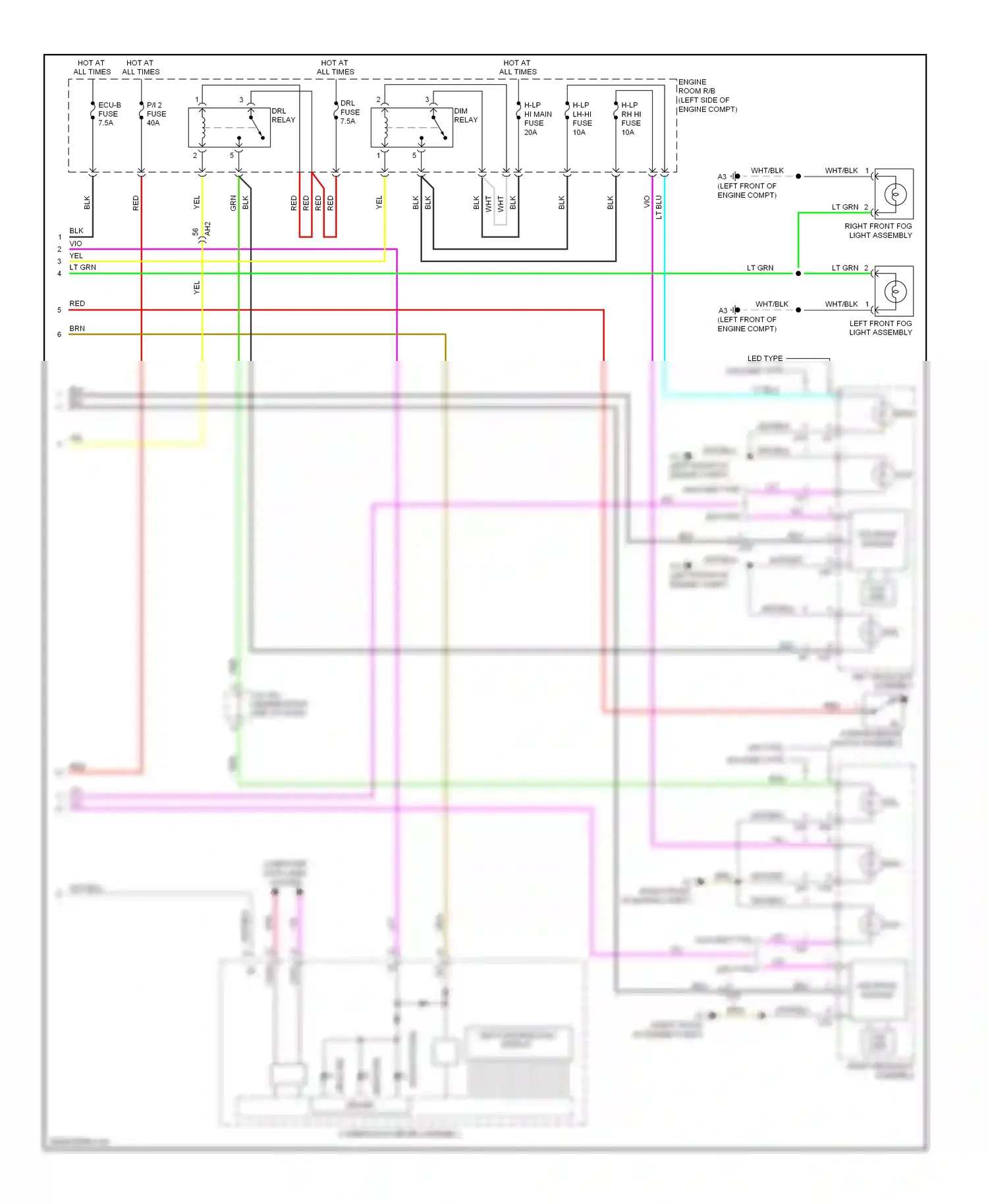 Lexus CT I (2010-2014) multi-information display wiring diagram  (6 of 9)