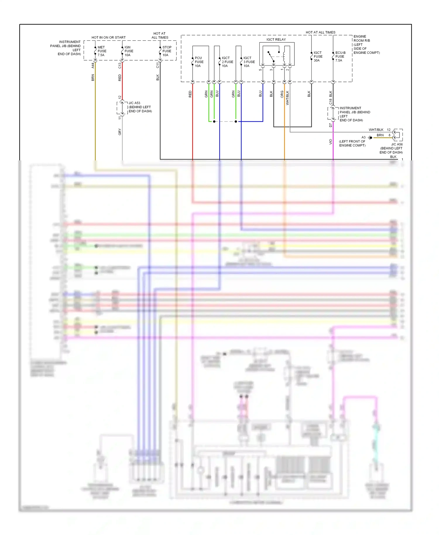 Lexus CT I (2010-2014) multi-information display wiring diagram  (9 of 9)