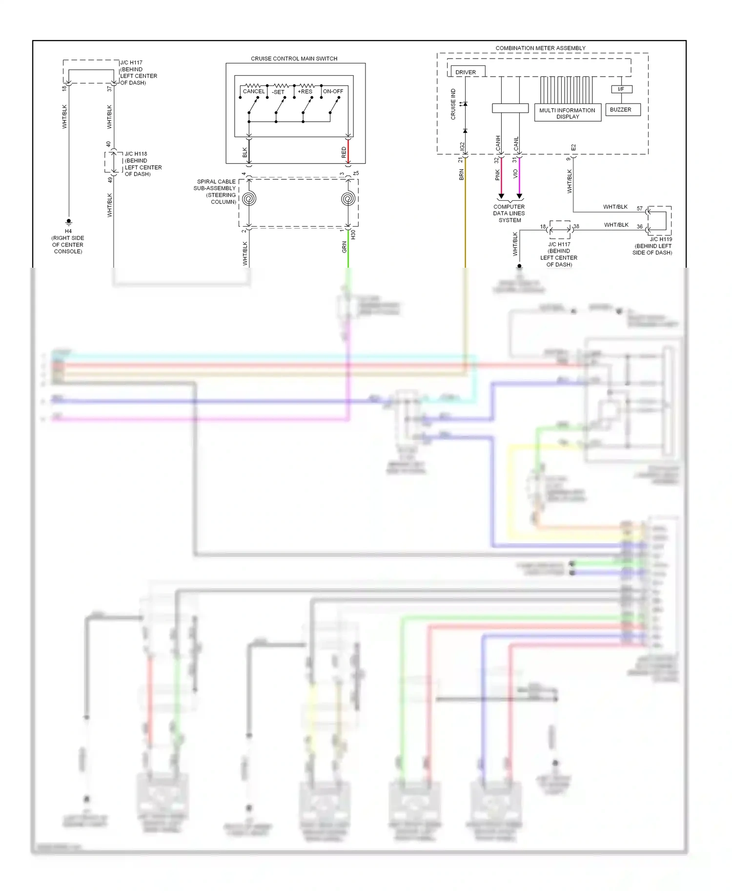 Lexus CT I (2010-2014) multi-information display wiring diagram  (4 of 9)