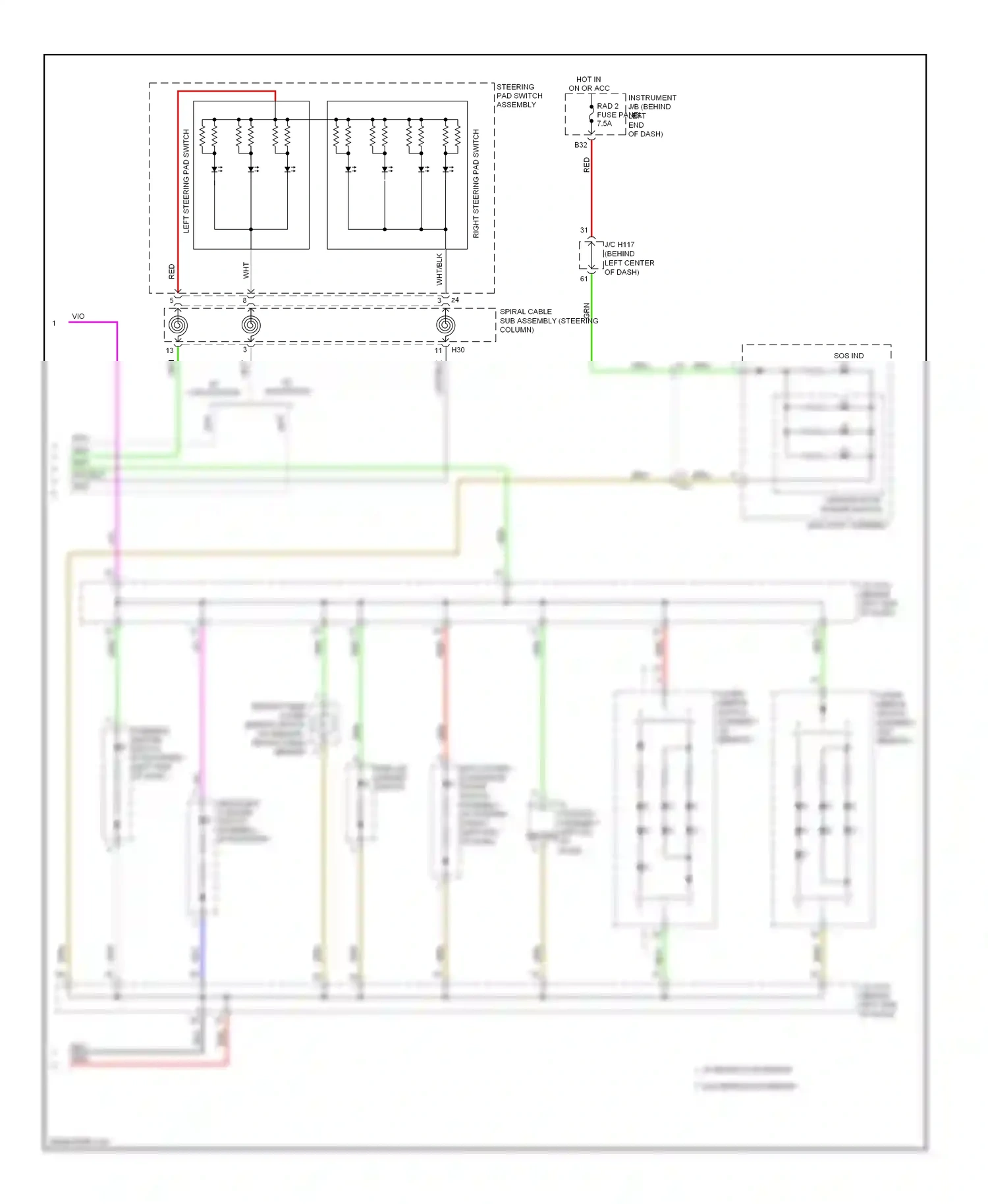 Lexus CT I (2010-2014) outer mirror switch assembly (w/ memory) wiring diagram  (1 of 1)