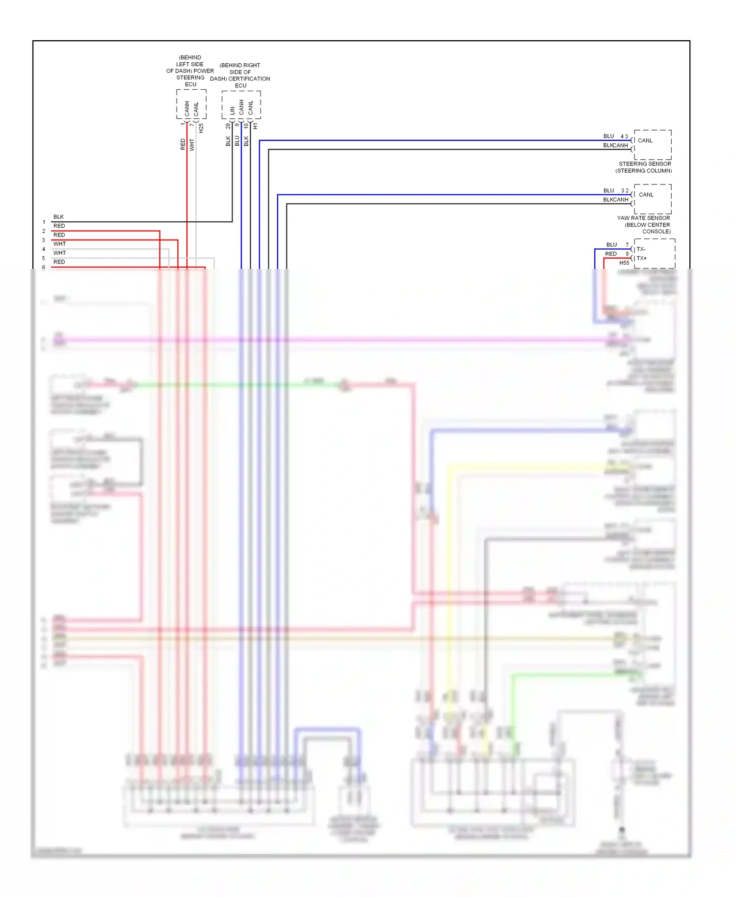 Lexus CT I (2010-2014) steering sensor (steering column) wiring diagram  (2 of 2)