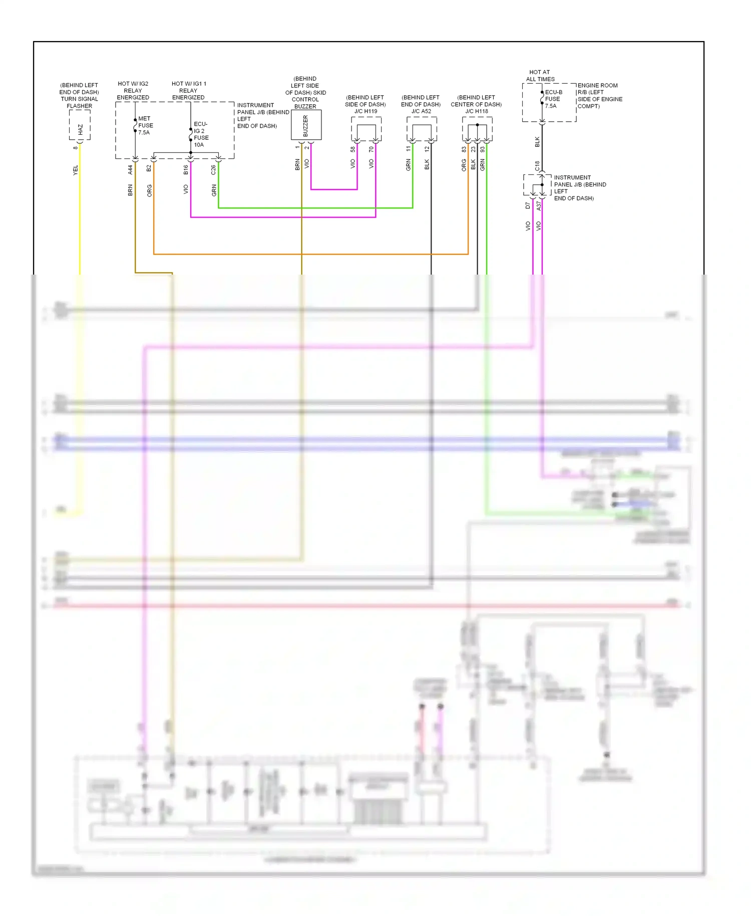 Lexus CT I (2010-2014) steering sensor (steering column) wiring diagram  (1 of 2)